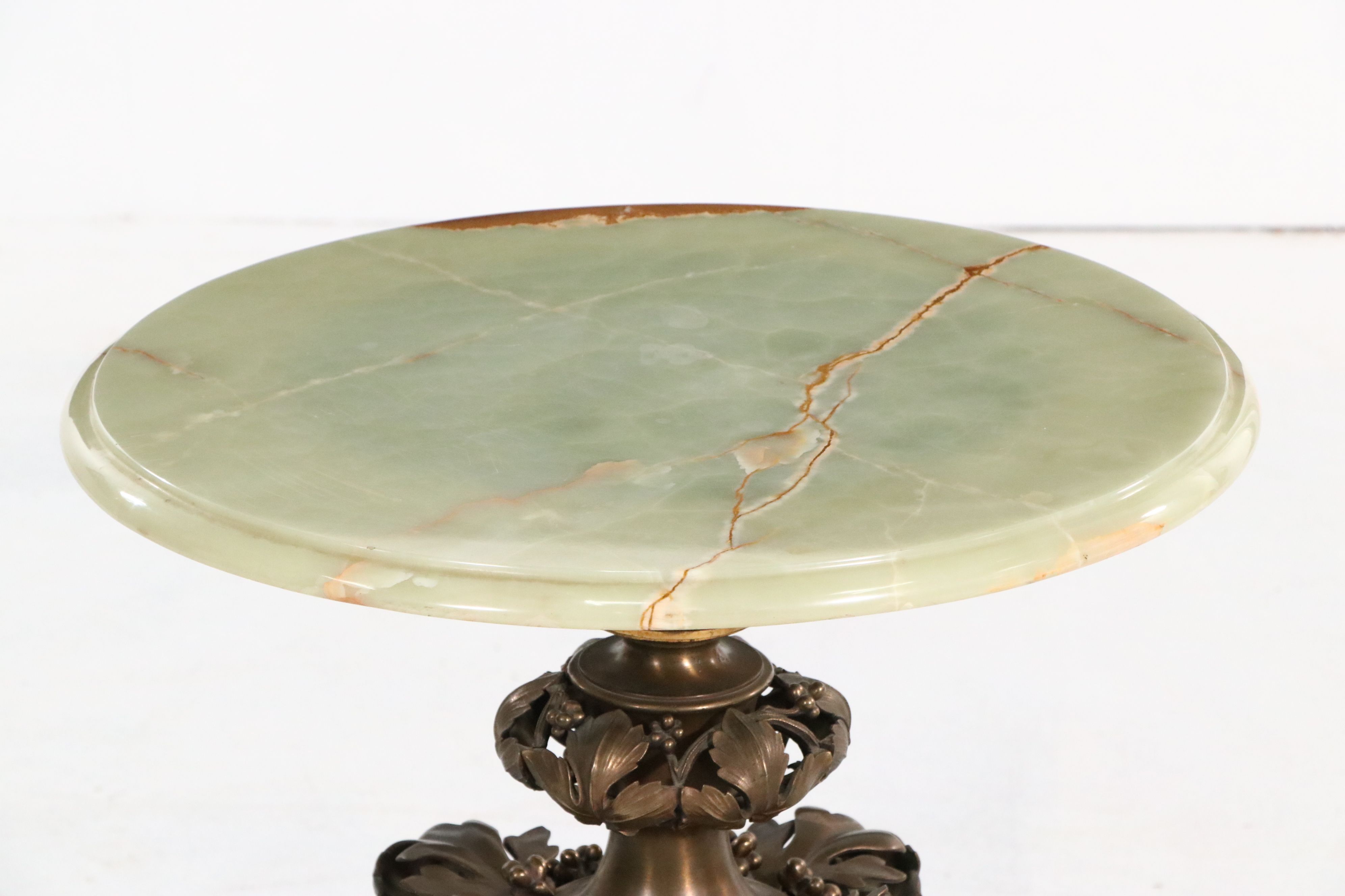 Italian Renaissance Style Onyx and Bronze Figural Center Table, Late 19th C.
