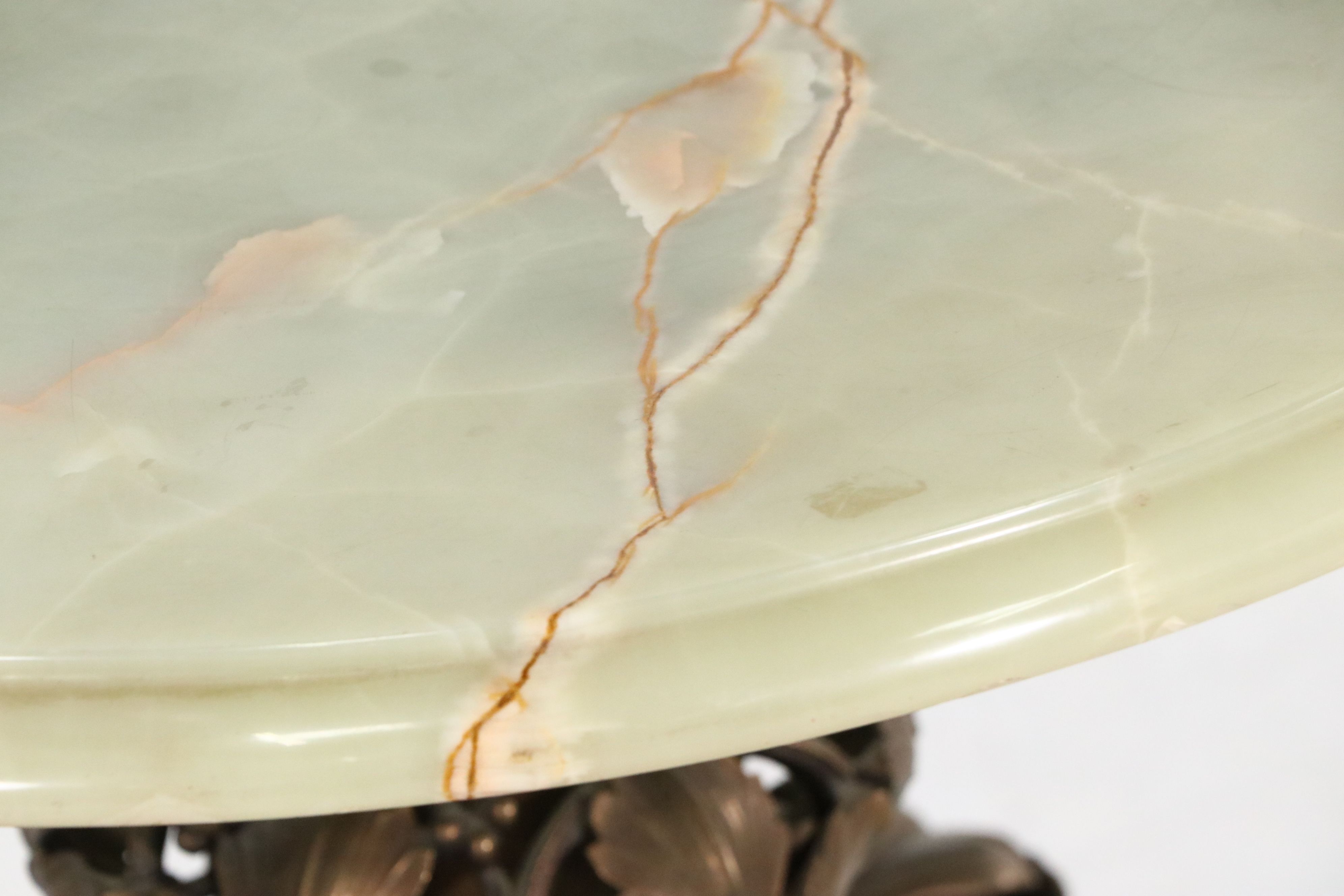 Italian Renaissance Style Onyx and Bronze Figural Center Table, Late 19th C.