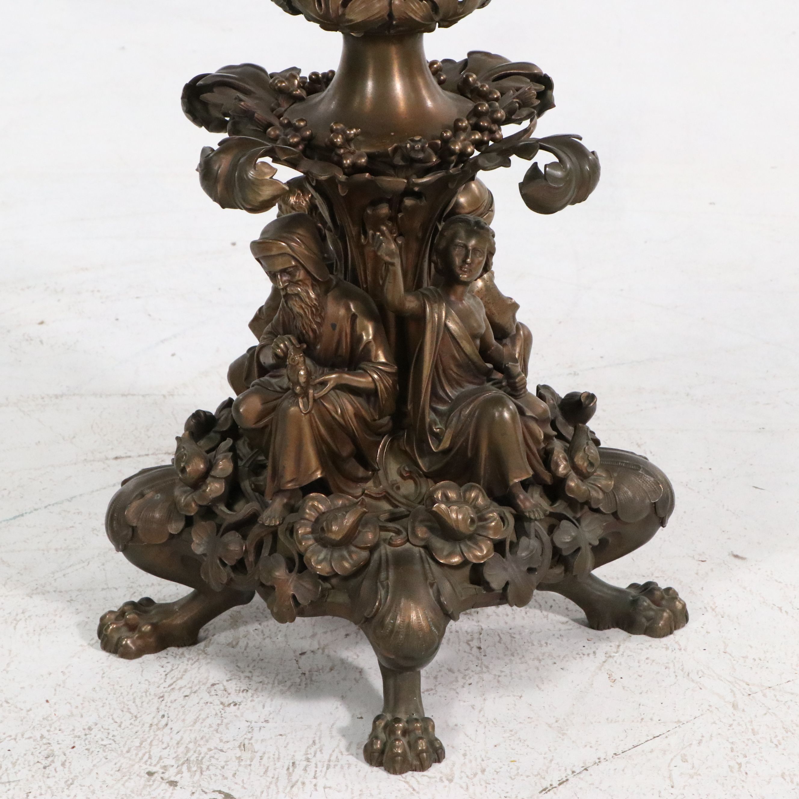Italian Renaissance Style Onyx and Bronze Figural Center Table, Late 19th C.
