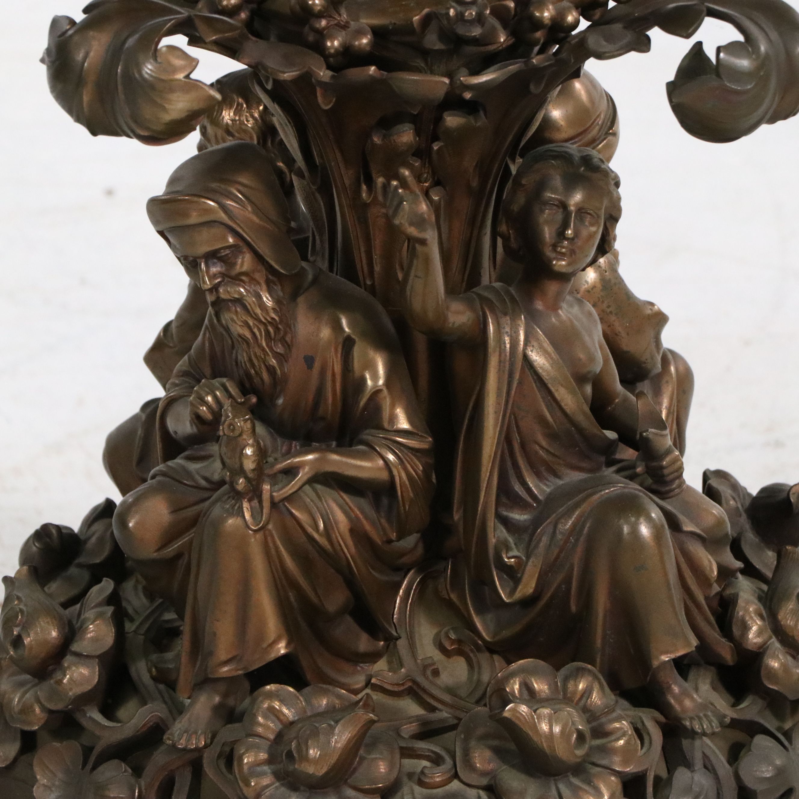 Italian Renaissance Style Onyx and Bronze Figural Center Table, Late 19th C.