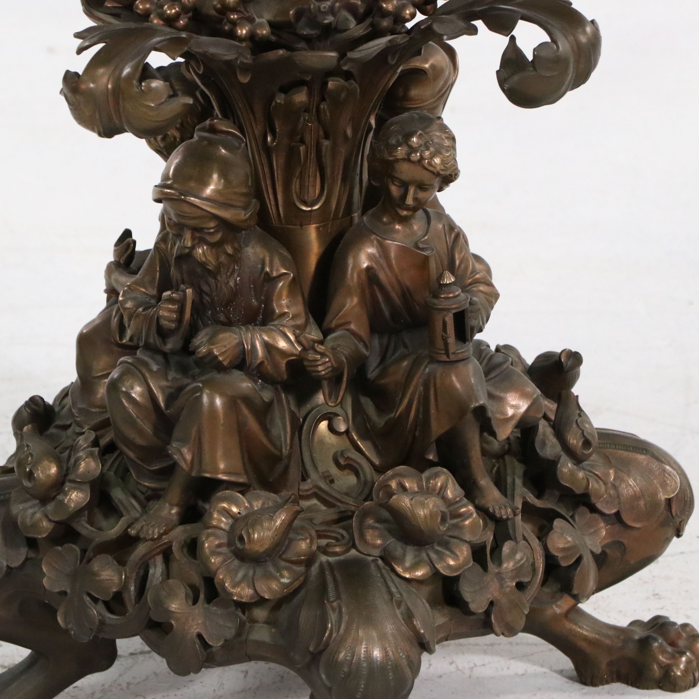 Italian Renaissance Style Onyx and Bronze Figural Center Table, Late 19th C.