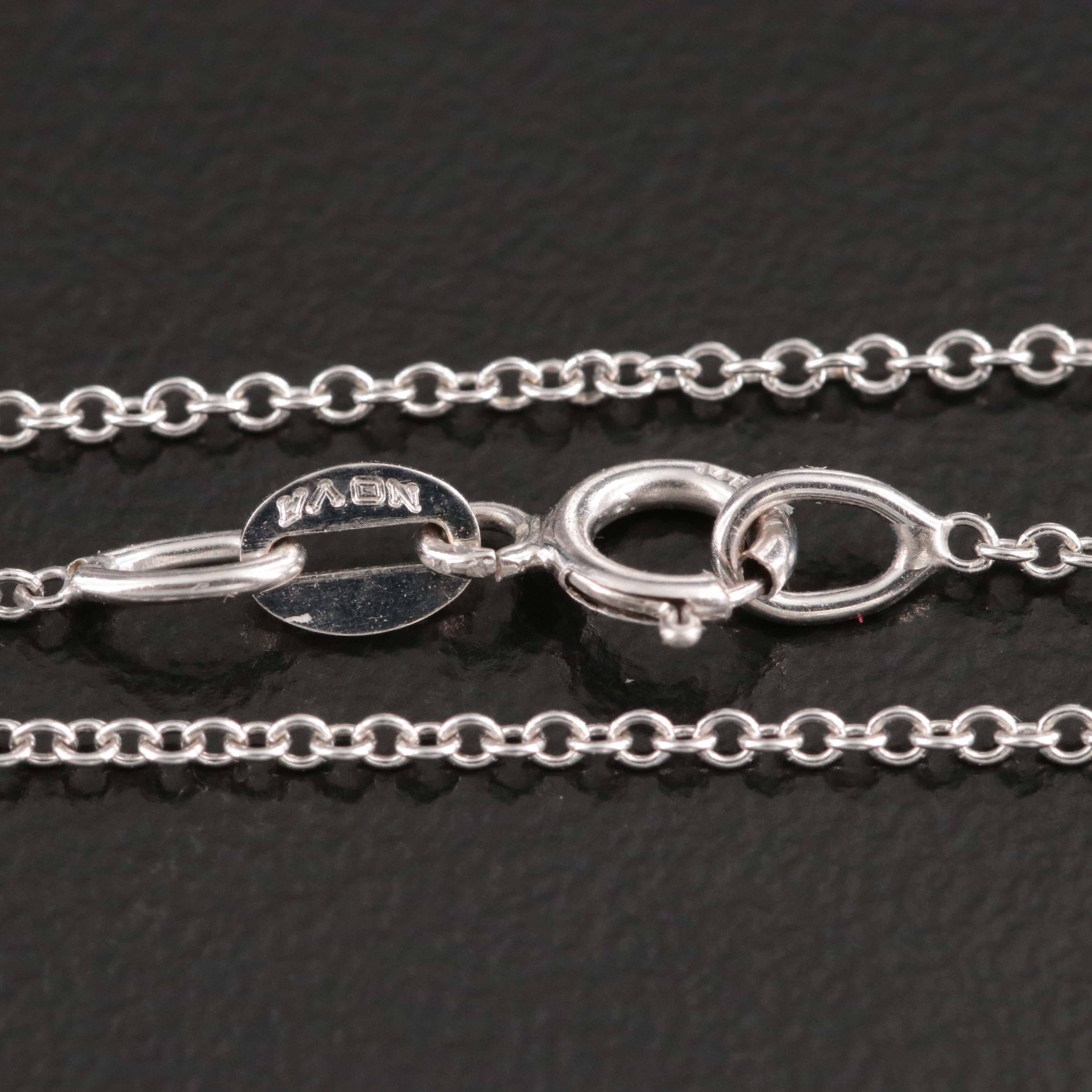 Sterling CZ Pendant on 14K Chain Necklace