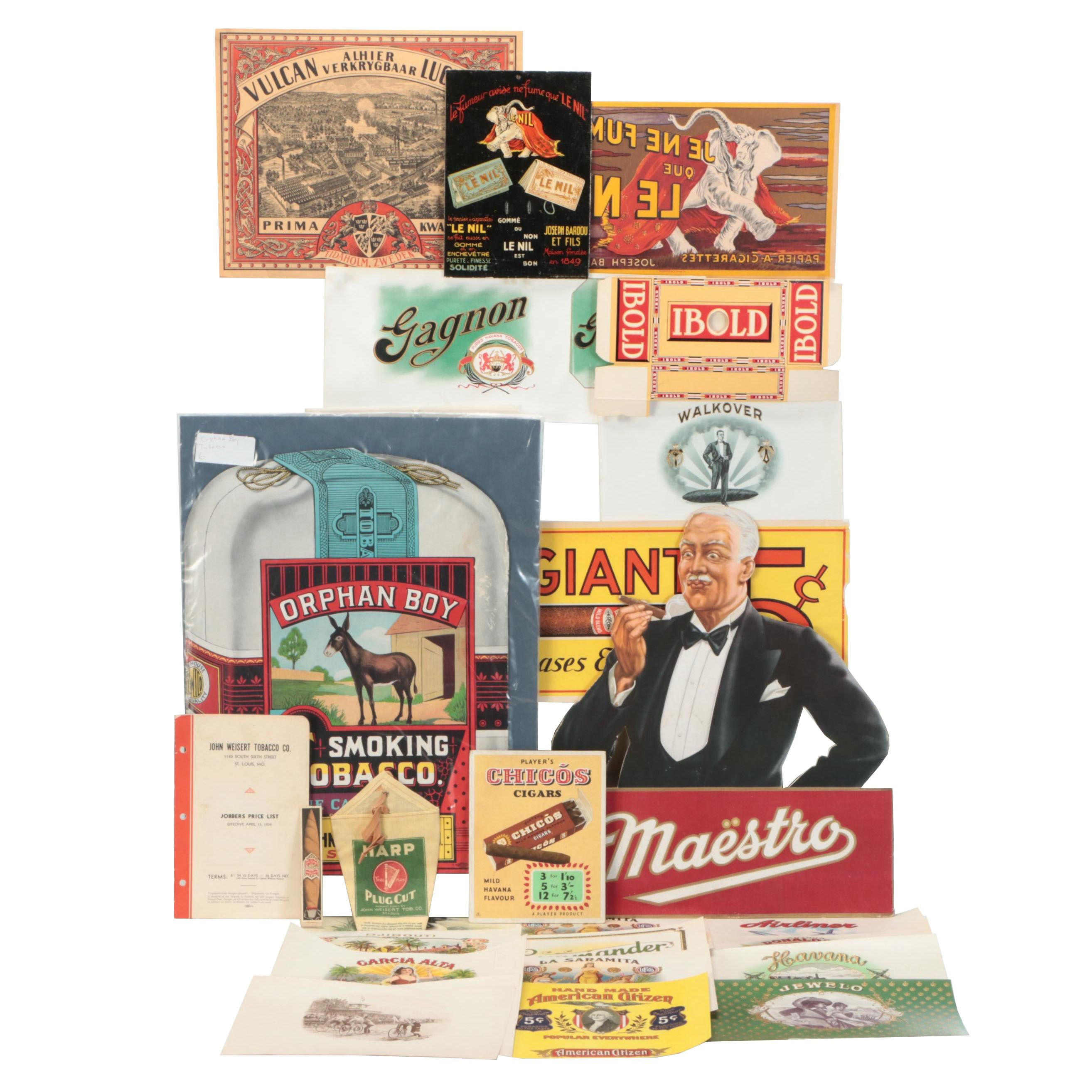 Orphan Boy, Maestro with Other Tobacco Advertisements, Early to Mid-20th Century