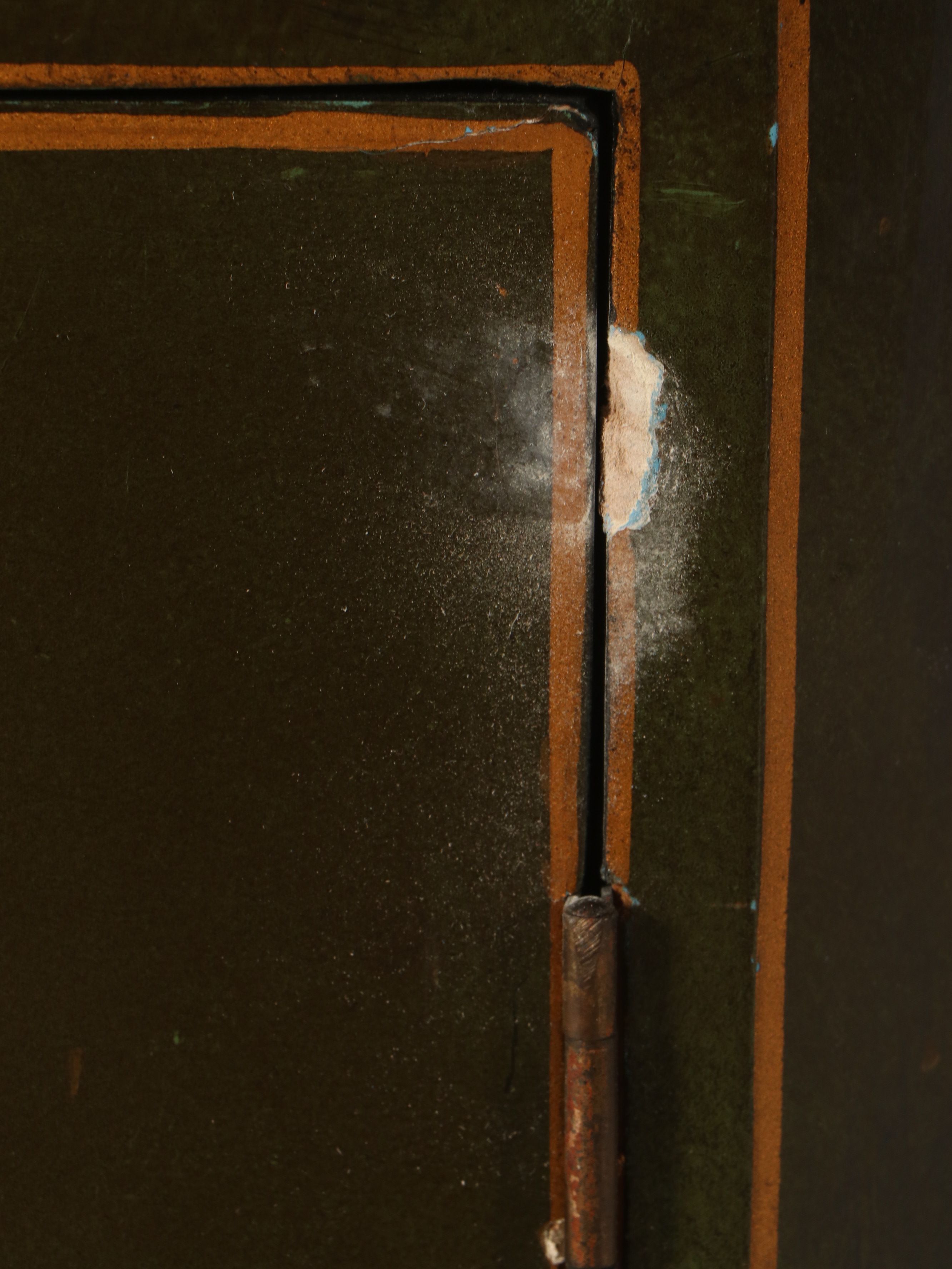 Hand-Painted Cabinet with Decorative Floral Arrangements