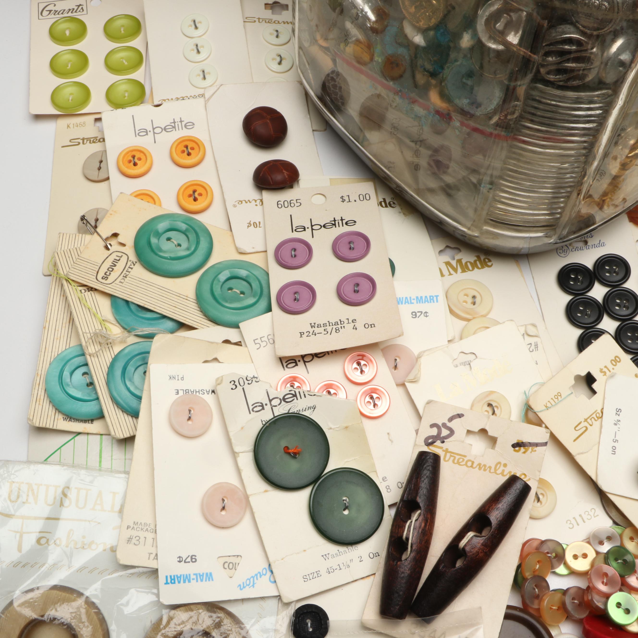 Metal, Plastic and Other Vintage Buttons