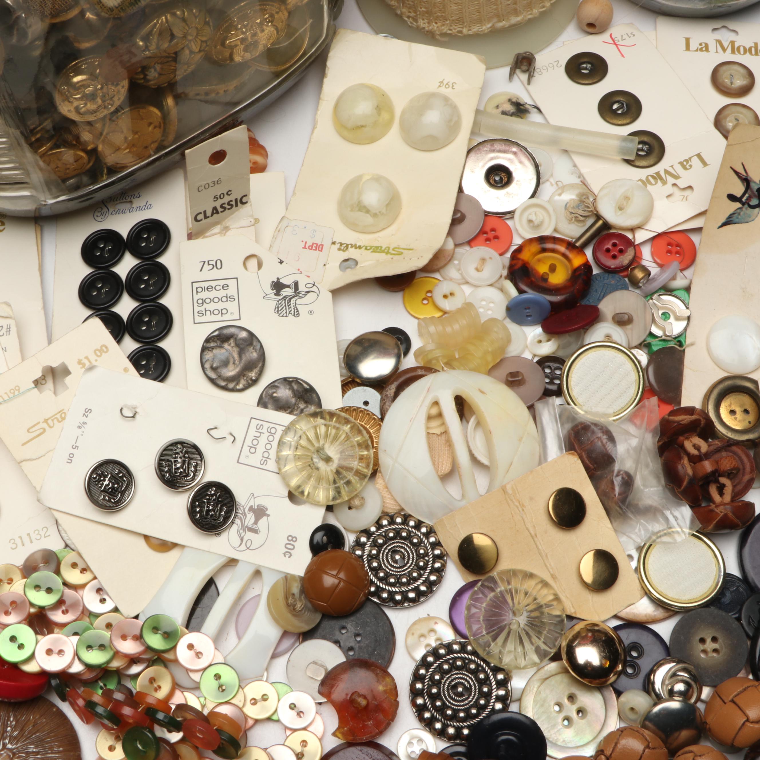 Metal, Plastic and Other Vintage Buttons
