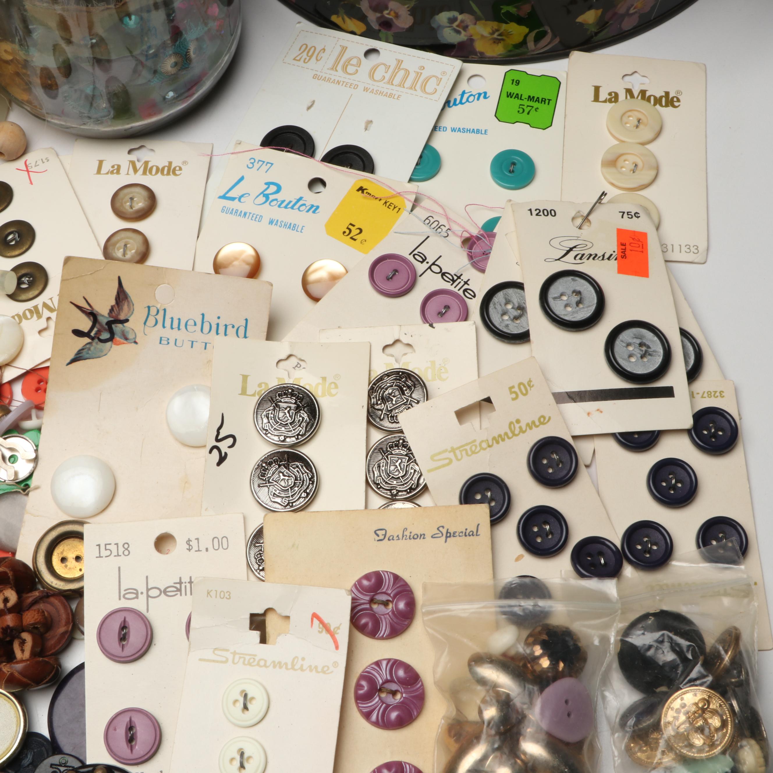 Metal, Plastic and Other Vintage Buttons