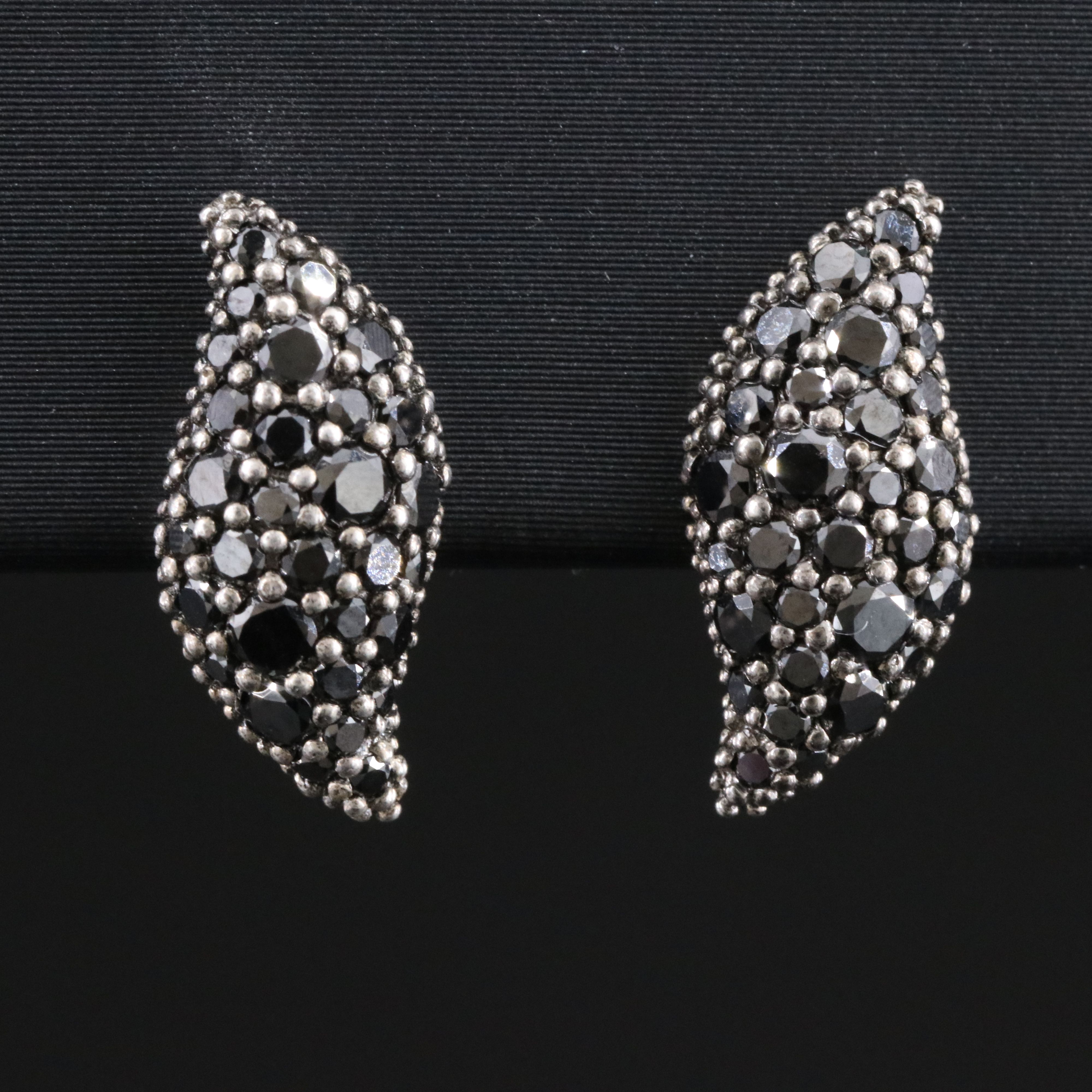 David Yurman Sterling 0.34 CTW Pavé Diamond Flute Stud Earrings