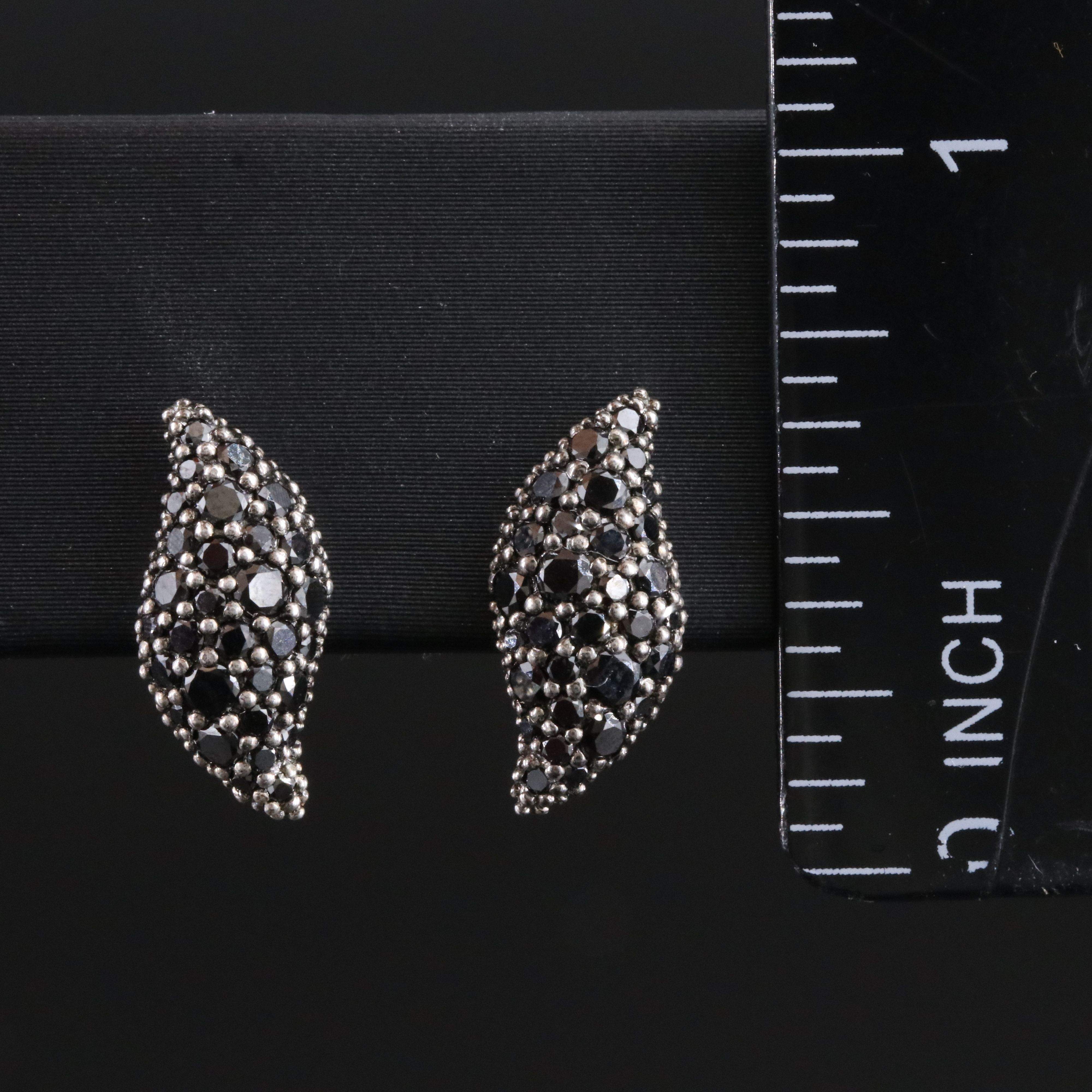 David Yurman Sterling 0.34 CTW Pavé Diamond Flute Stud Earrings