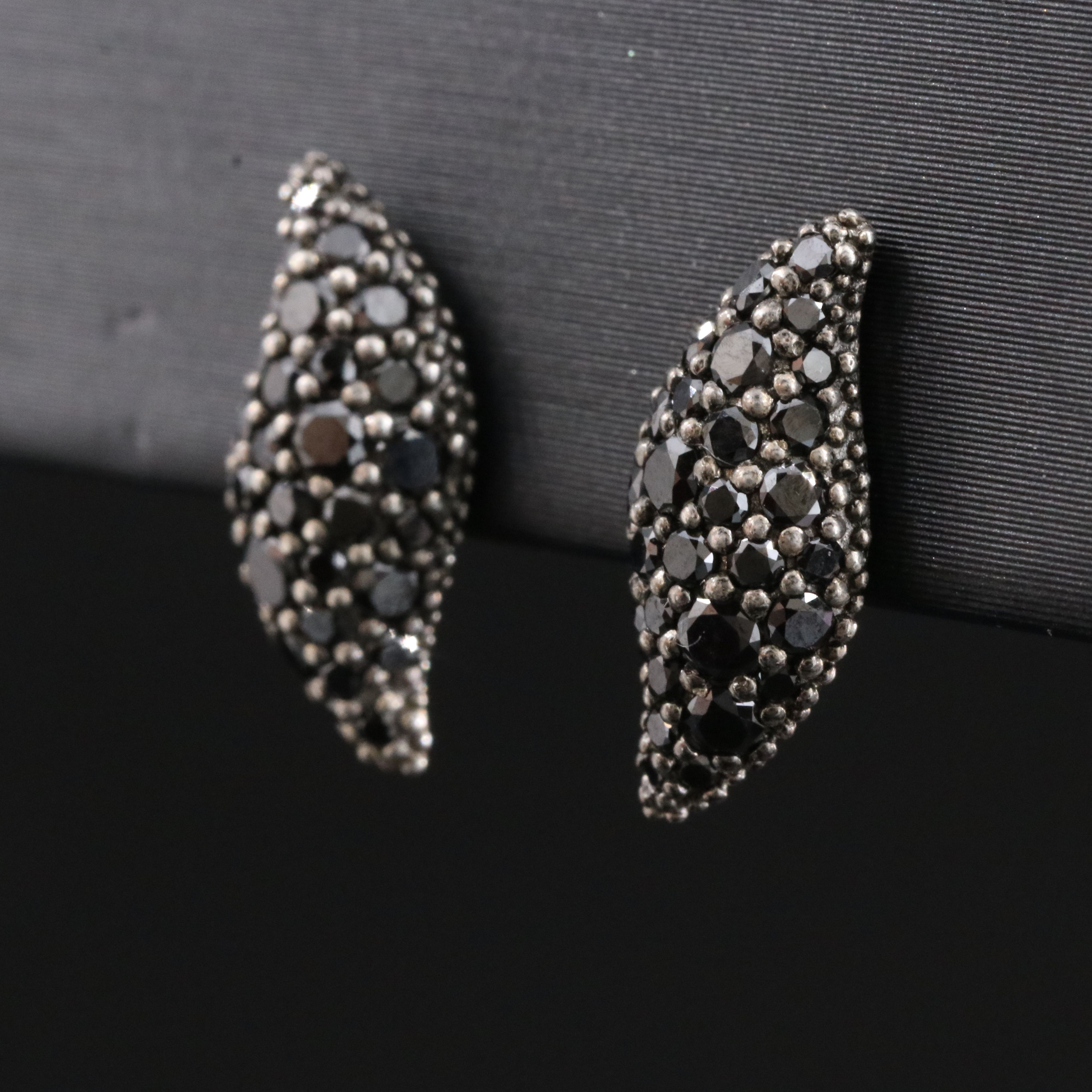 David Yurman Sterling 0.34 CTW Pavé Diamond Flute Stud Earrings