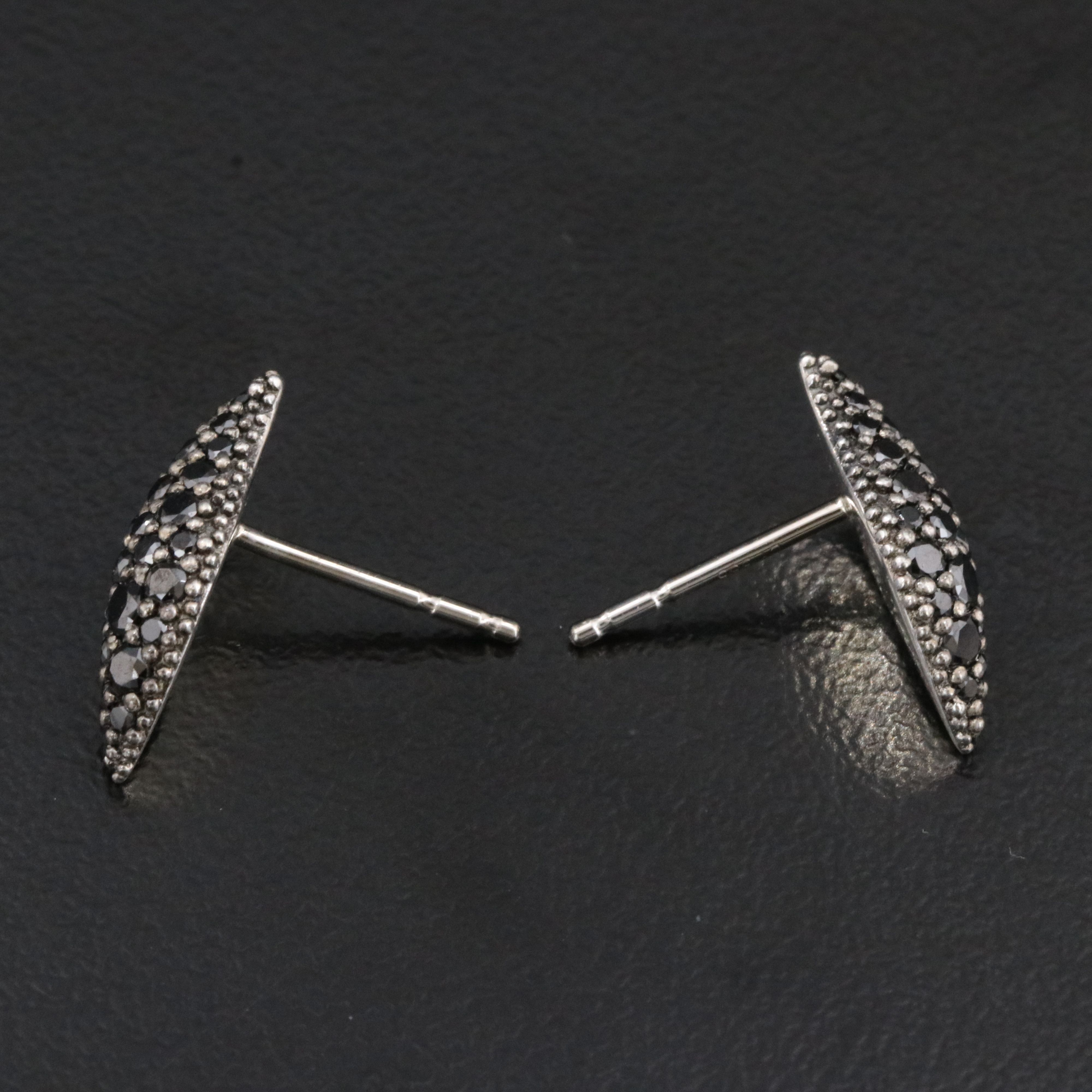 David Yurman Sterling 0.34 CTW Pavé Diamond Flute Stud Earrings