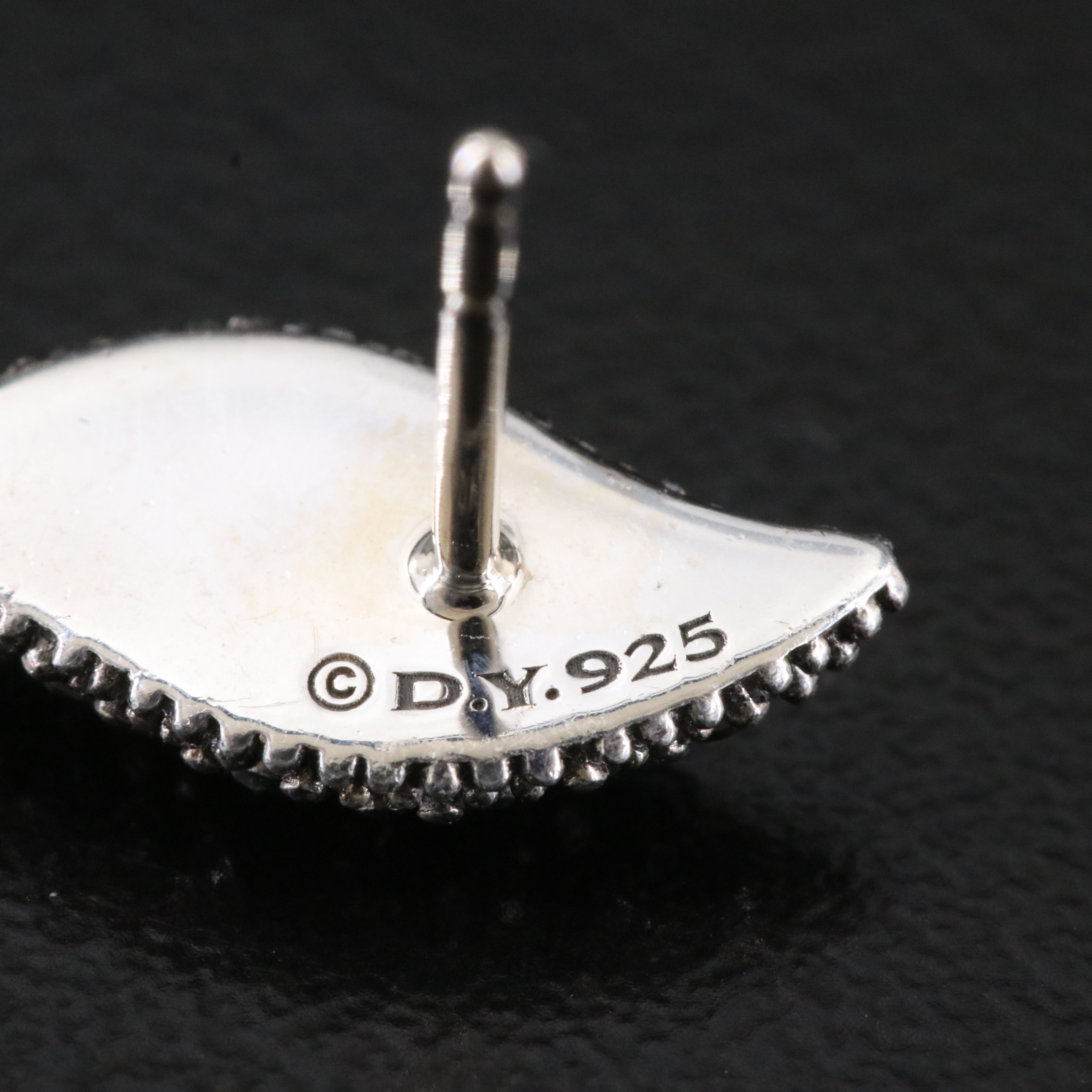 David Yurman Sterling 0.34 CTW Pavé Diamond Flute Stud Earrings