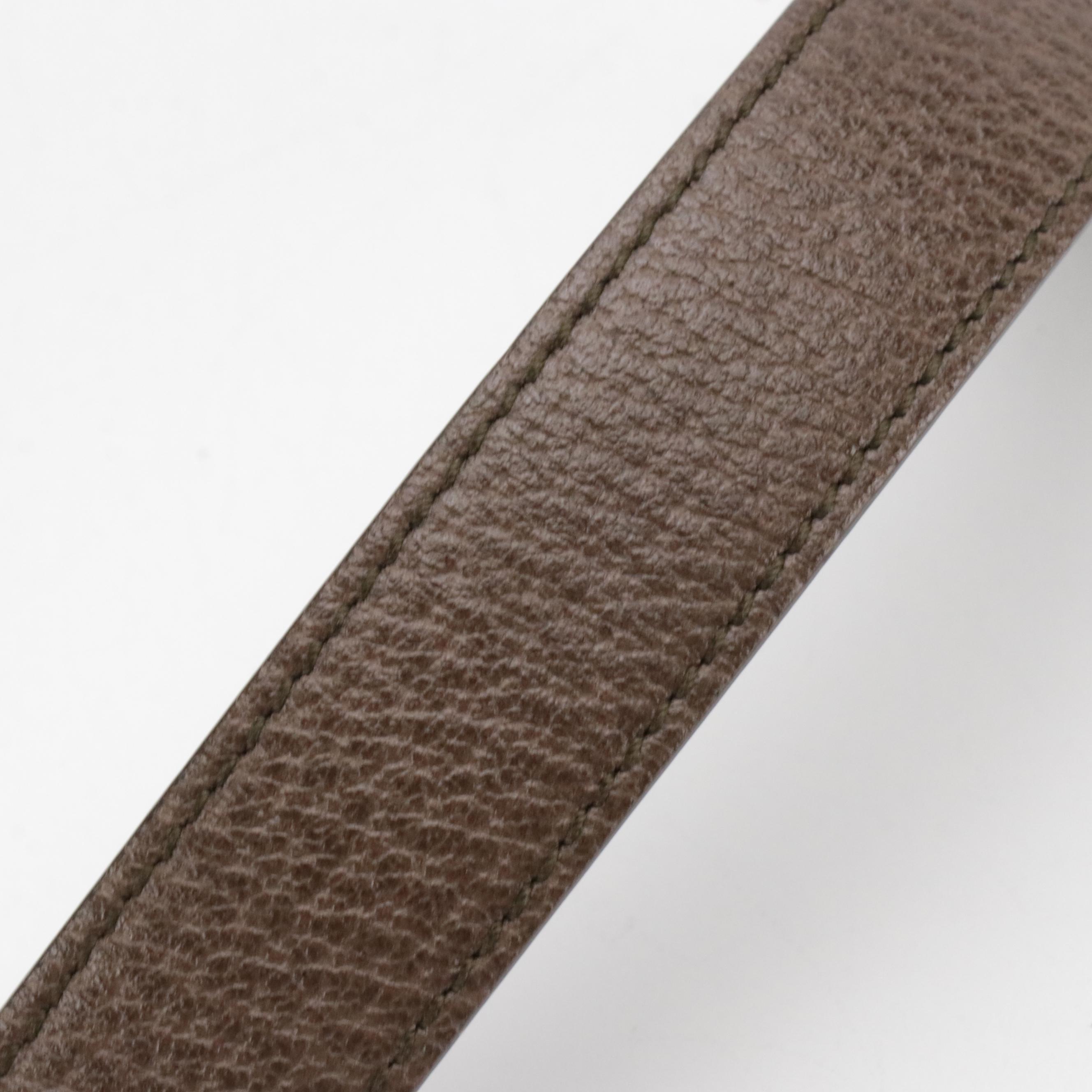 Gucci Marmont Double-G Bracelet in Brown Leather