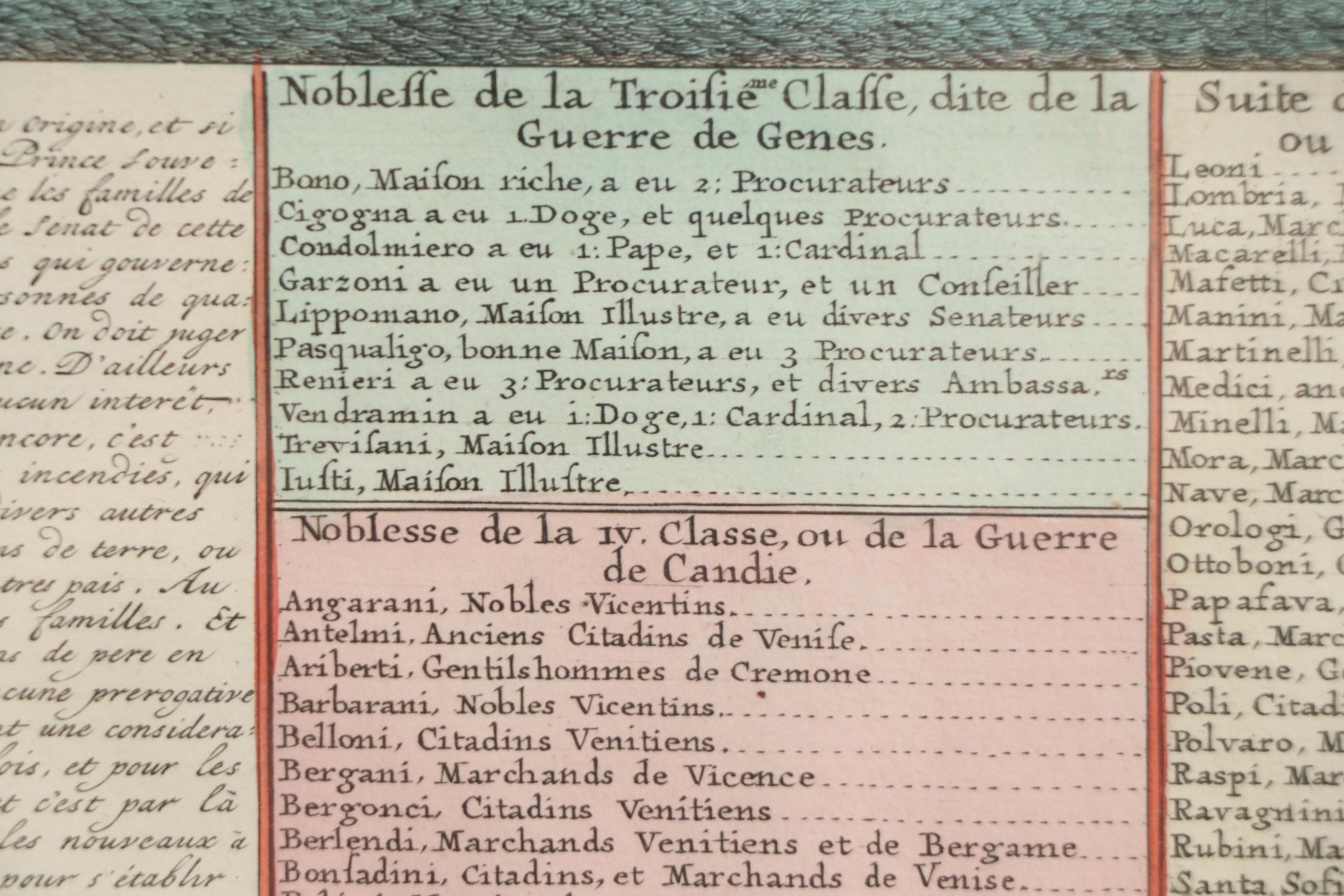 Hand-Colored Map Engraving "Carte du plan de Venise..." 18th Century