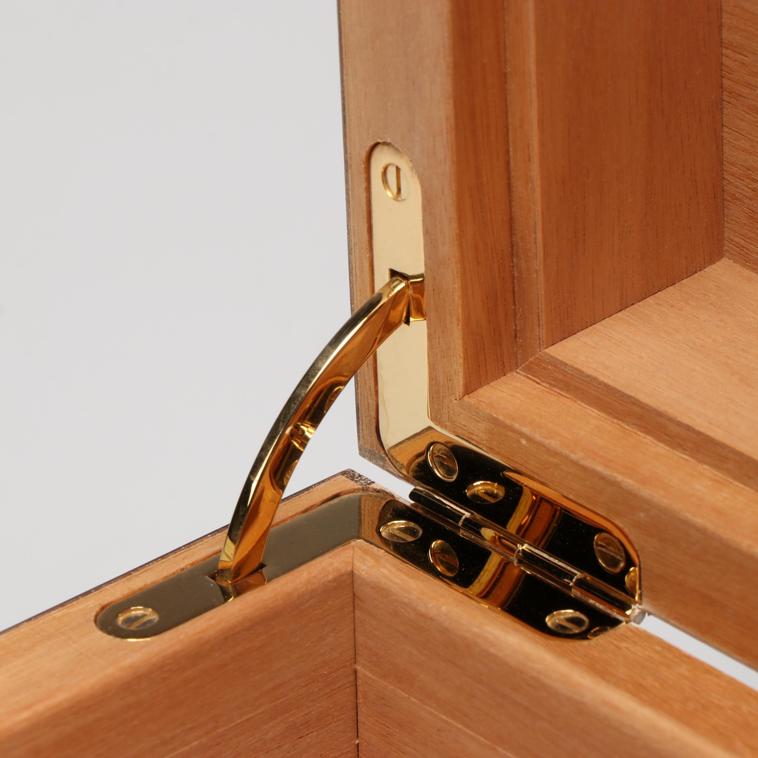 Elie Bleu Walnut Burl Wood 50-110 Cigar Desktop Humidor