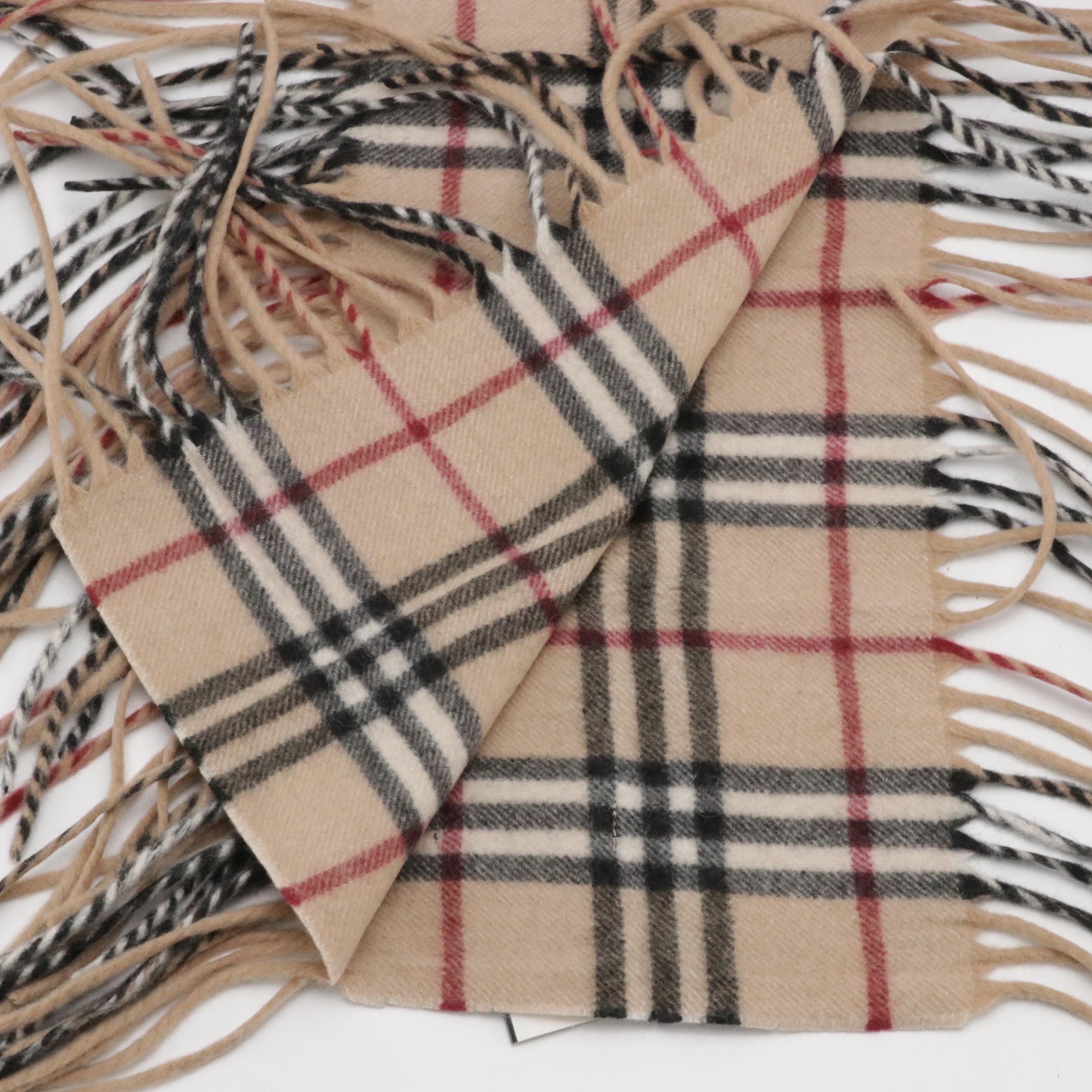 Burberry London House Check Cashmere Happy Scarf, With Tags