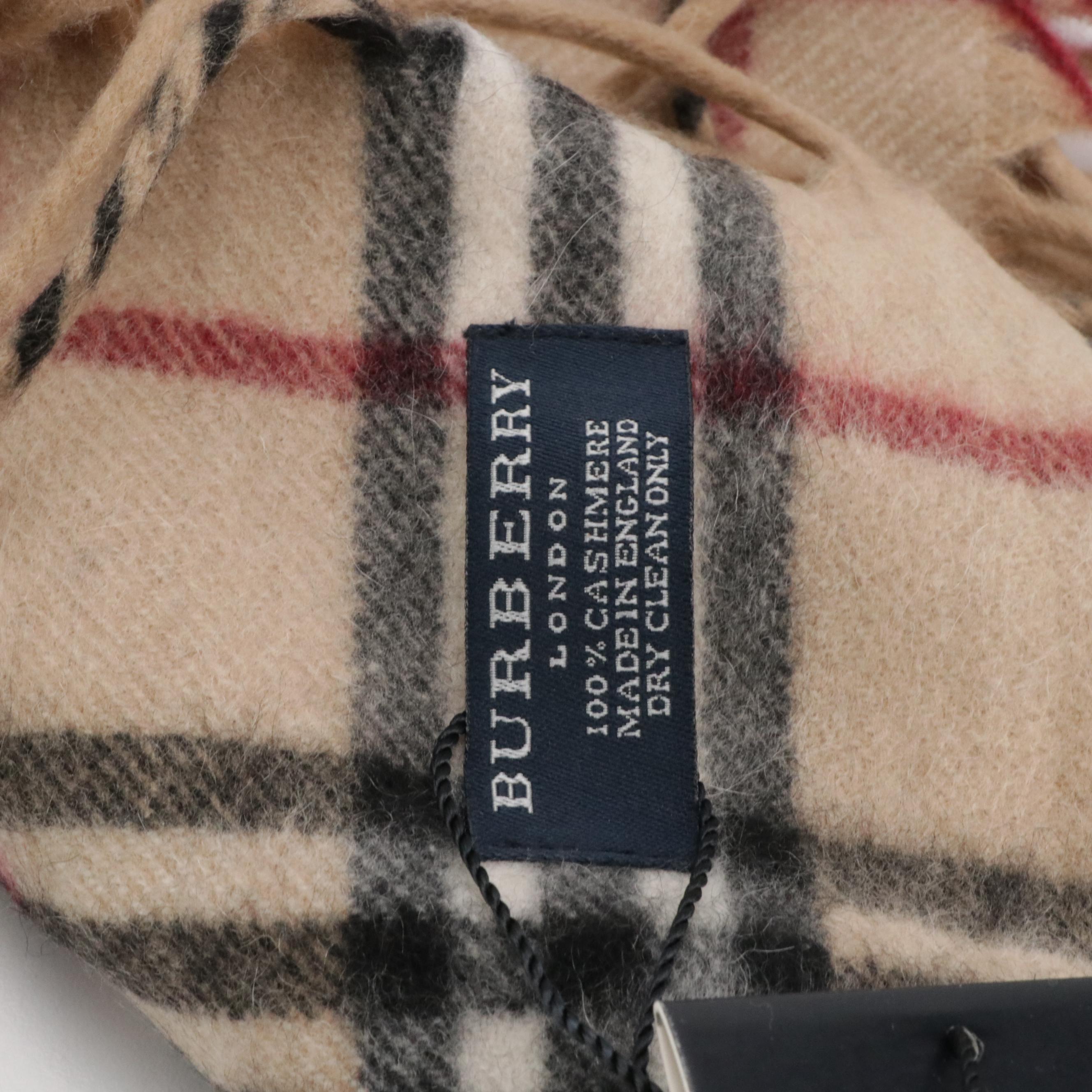 Burberry London House Check Cashmere Happy Scarf, With Tags