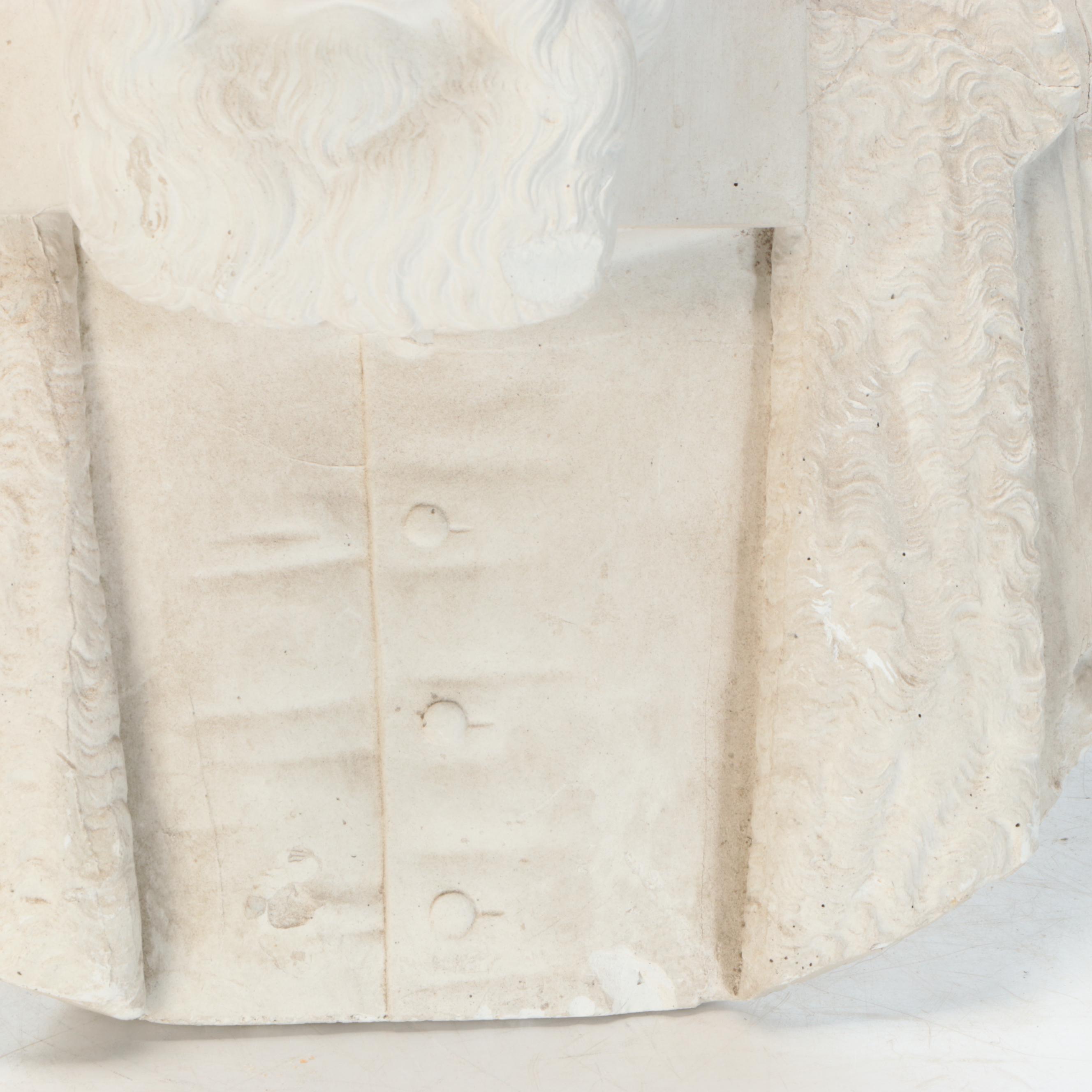 19th Century Cast Plaster Bust of Galileo