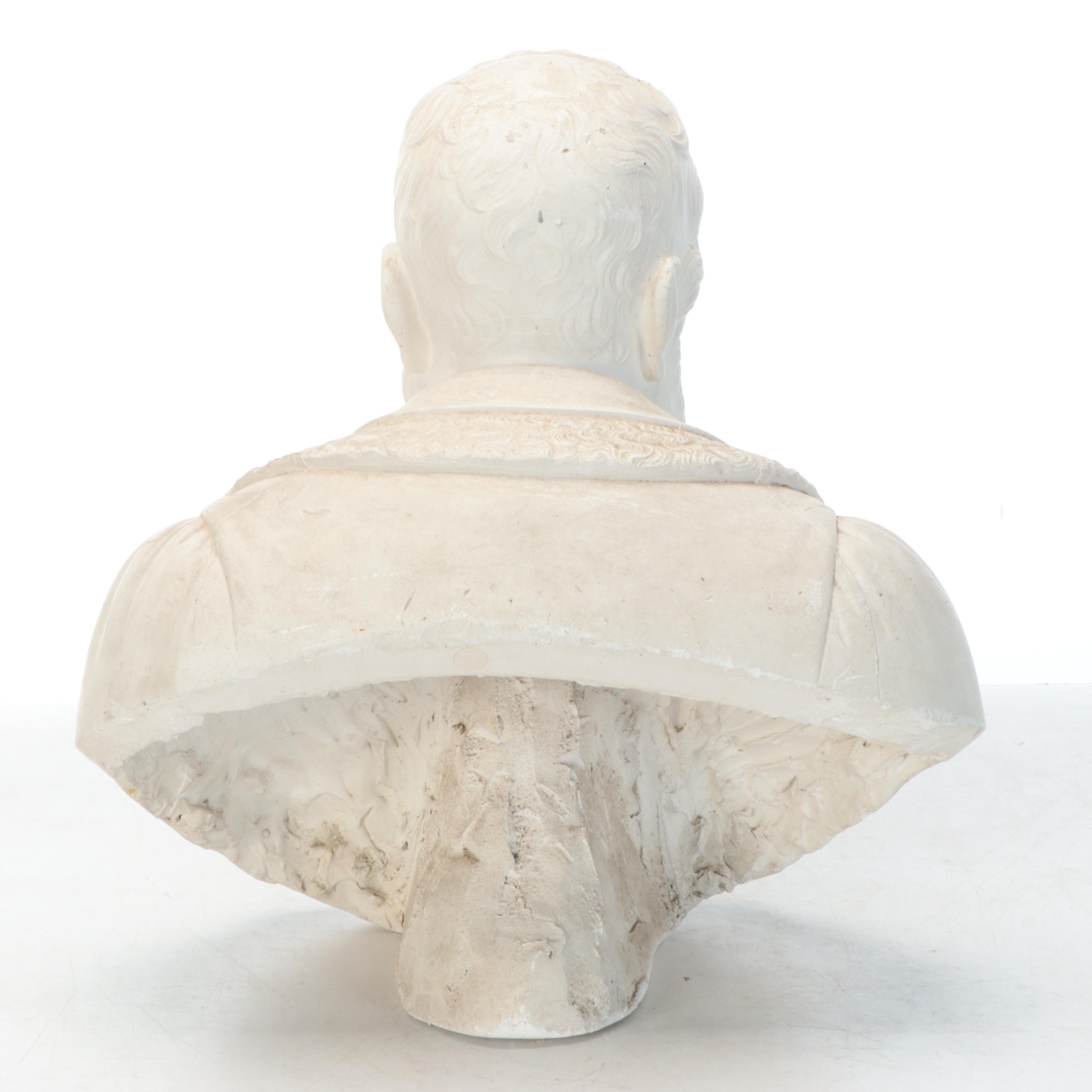 19th Century Cast Plaster Bust of Galileo