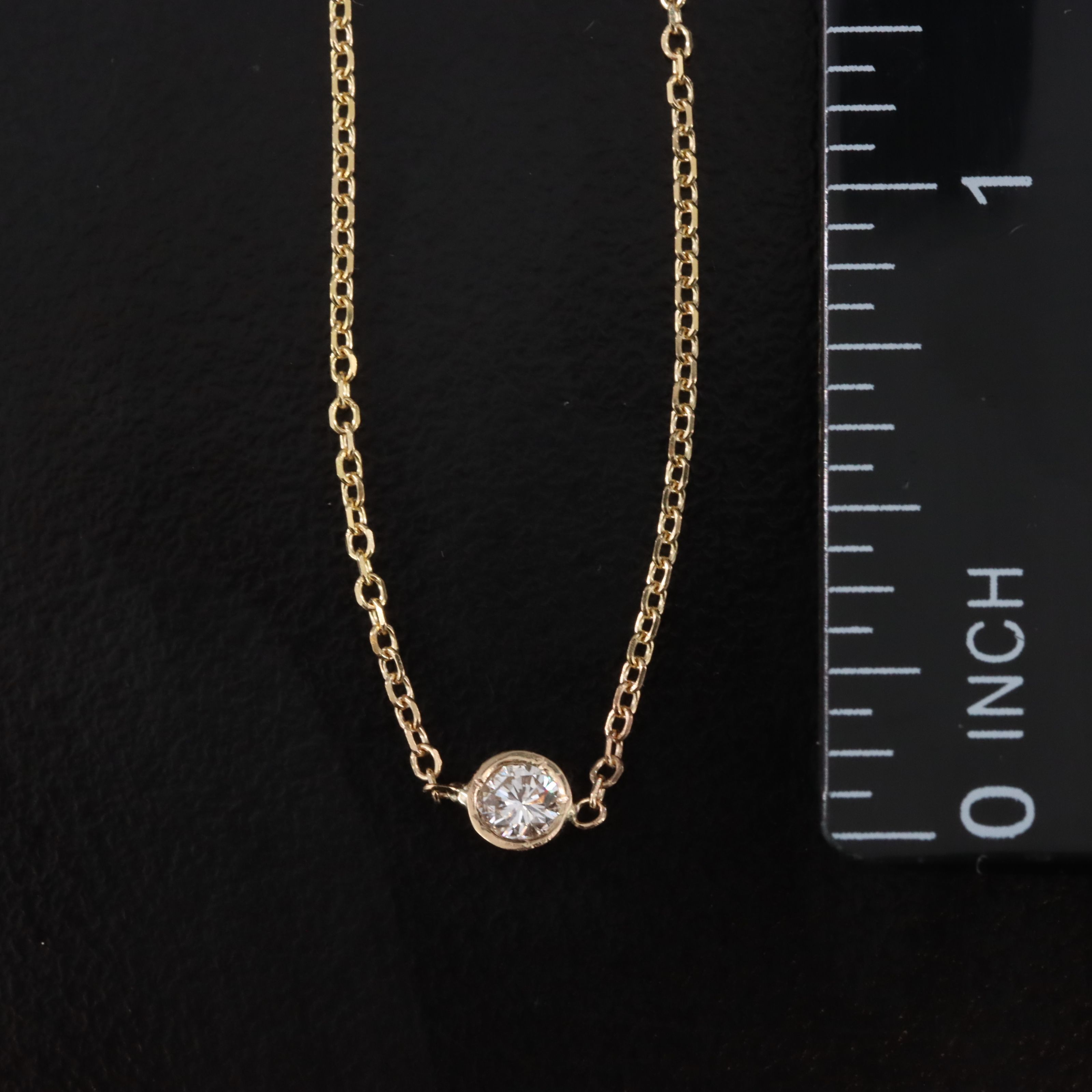 14K 0.30 CTW Diamond Bezel Station Necklace
