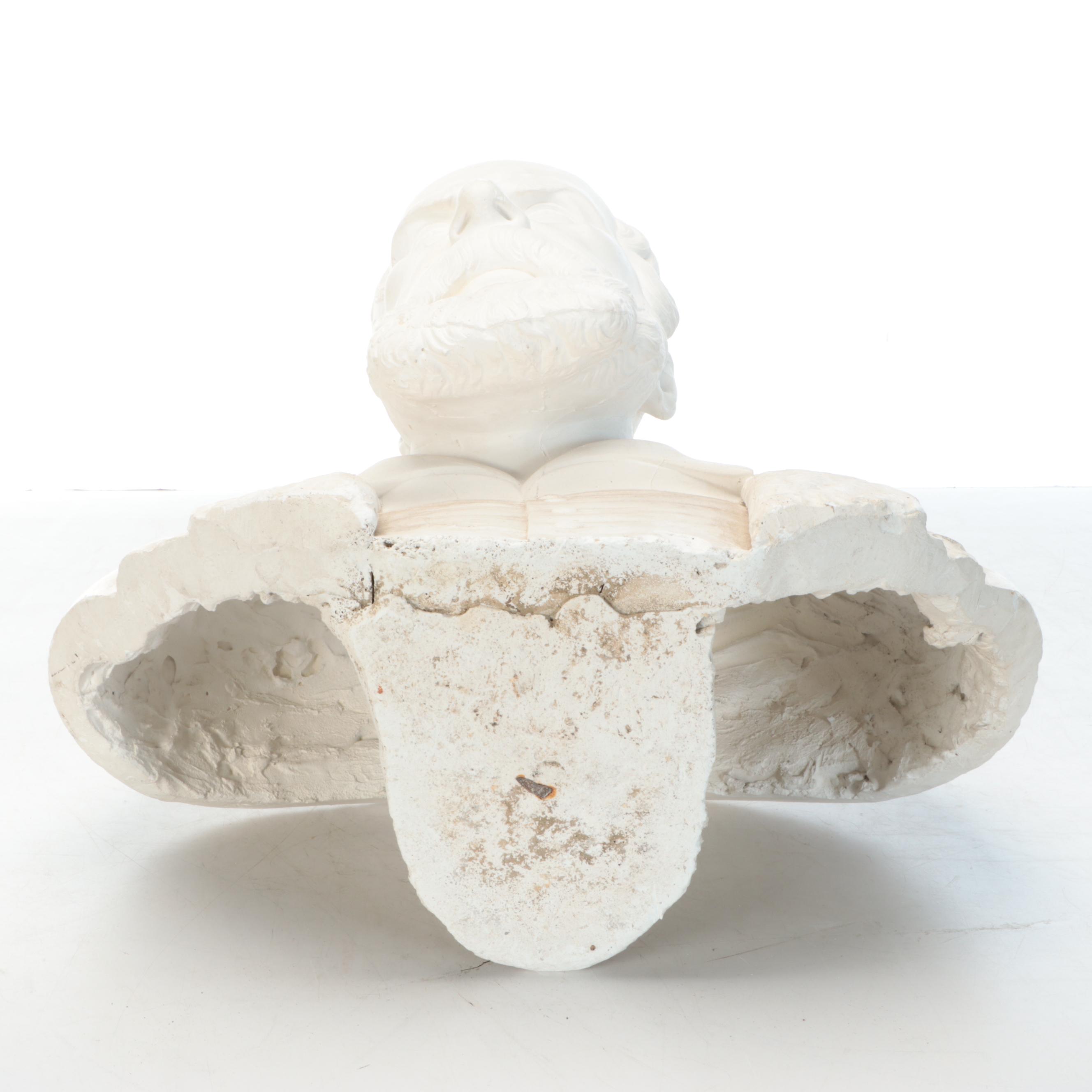 19th Century Cast Plaster Bust of Galileo