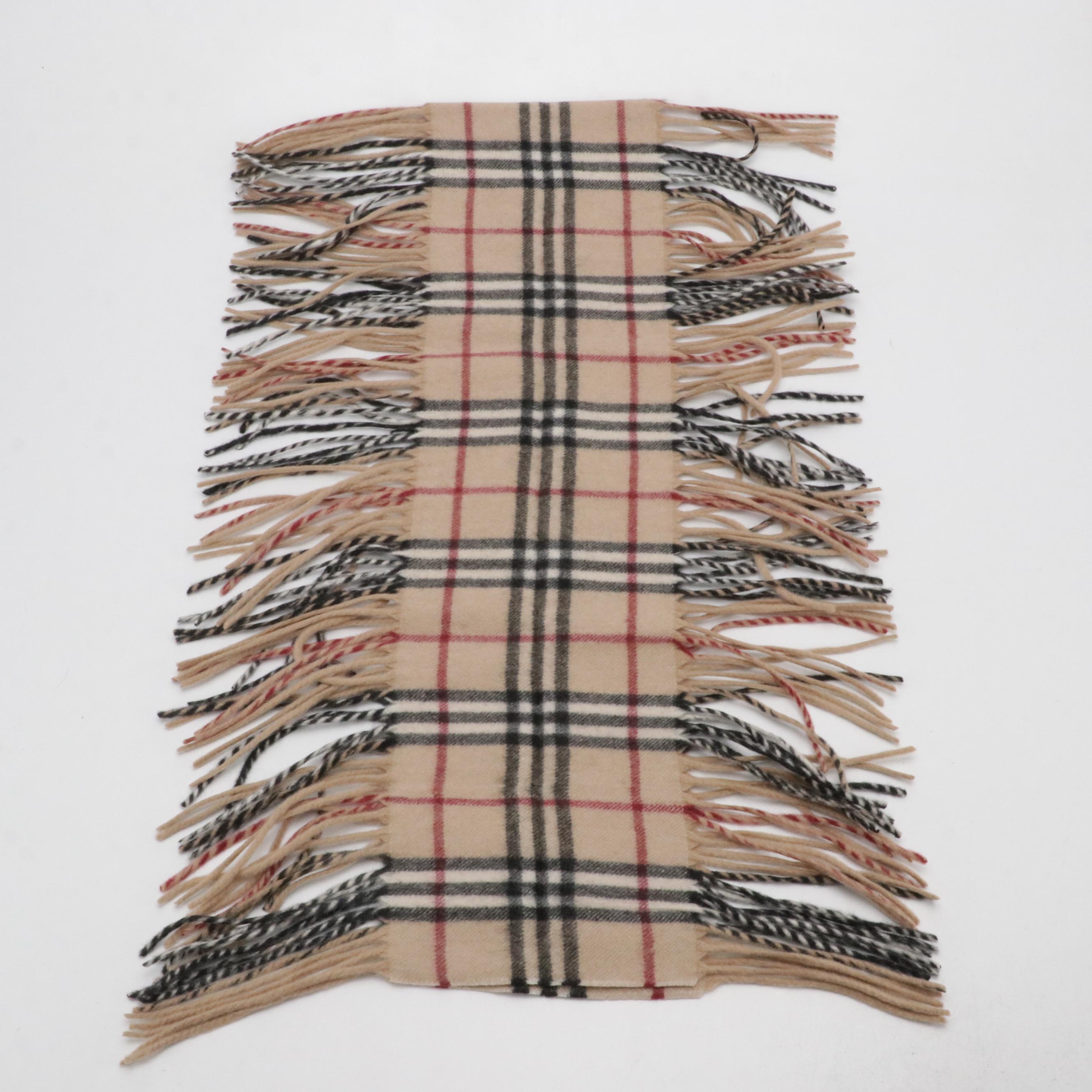 Burberry London House Check Cashmere Happy Scarf, With Tags