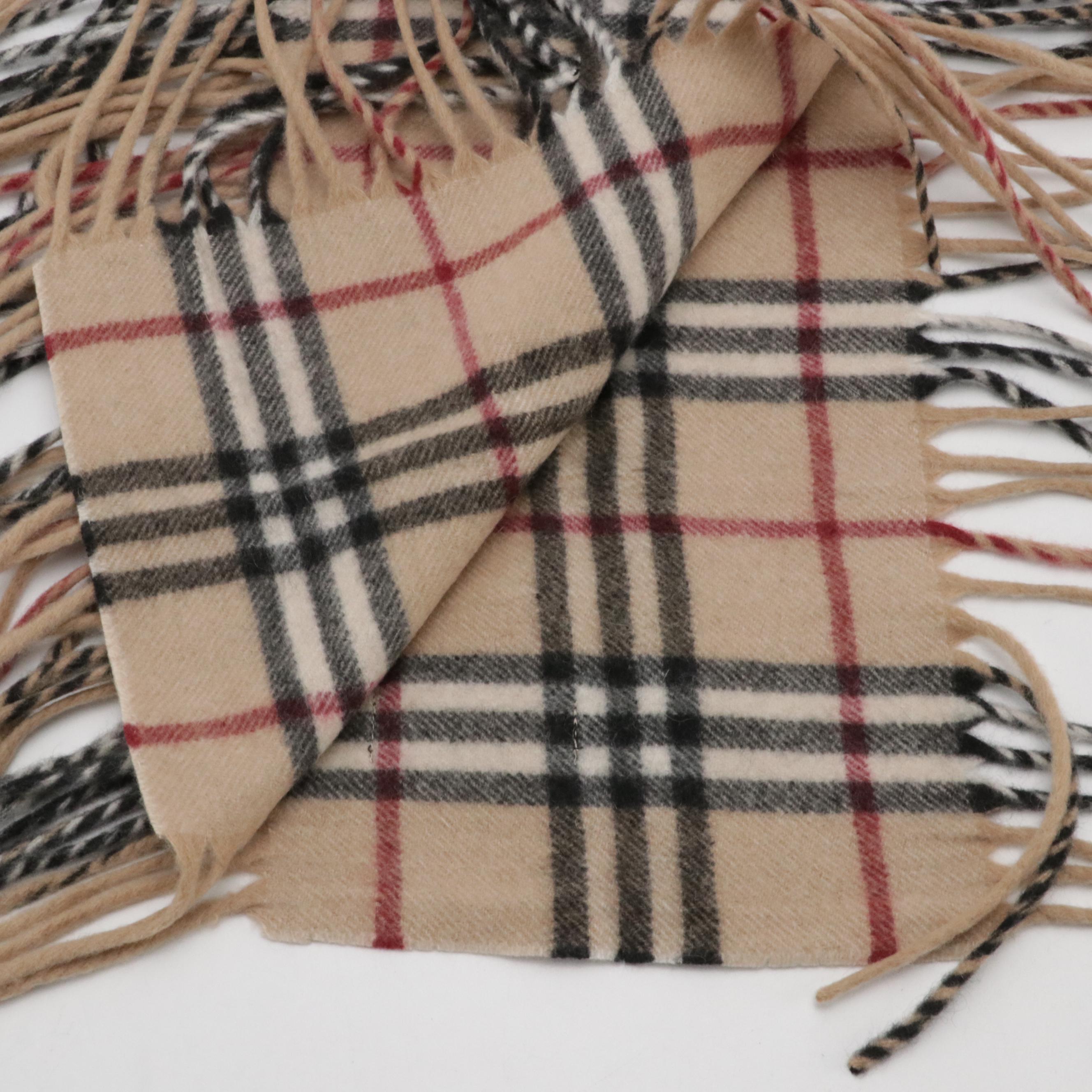 Burberry London House Check Cashmere Happy Scarf, With Tags