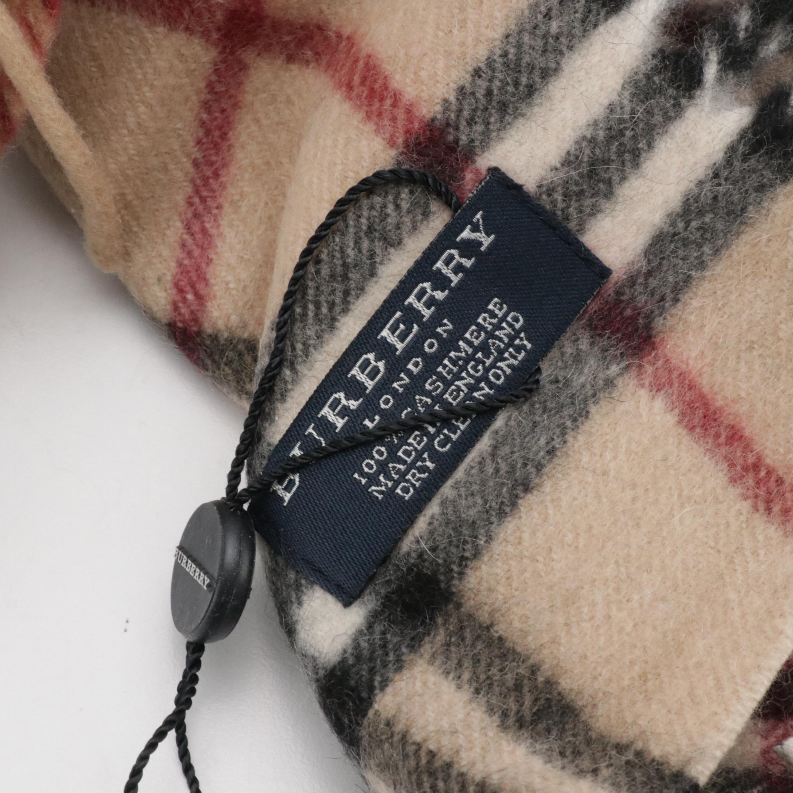 Burberry London House Check Cashmere Happy Scarf, With Tags