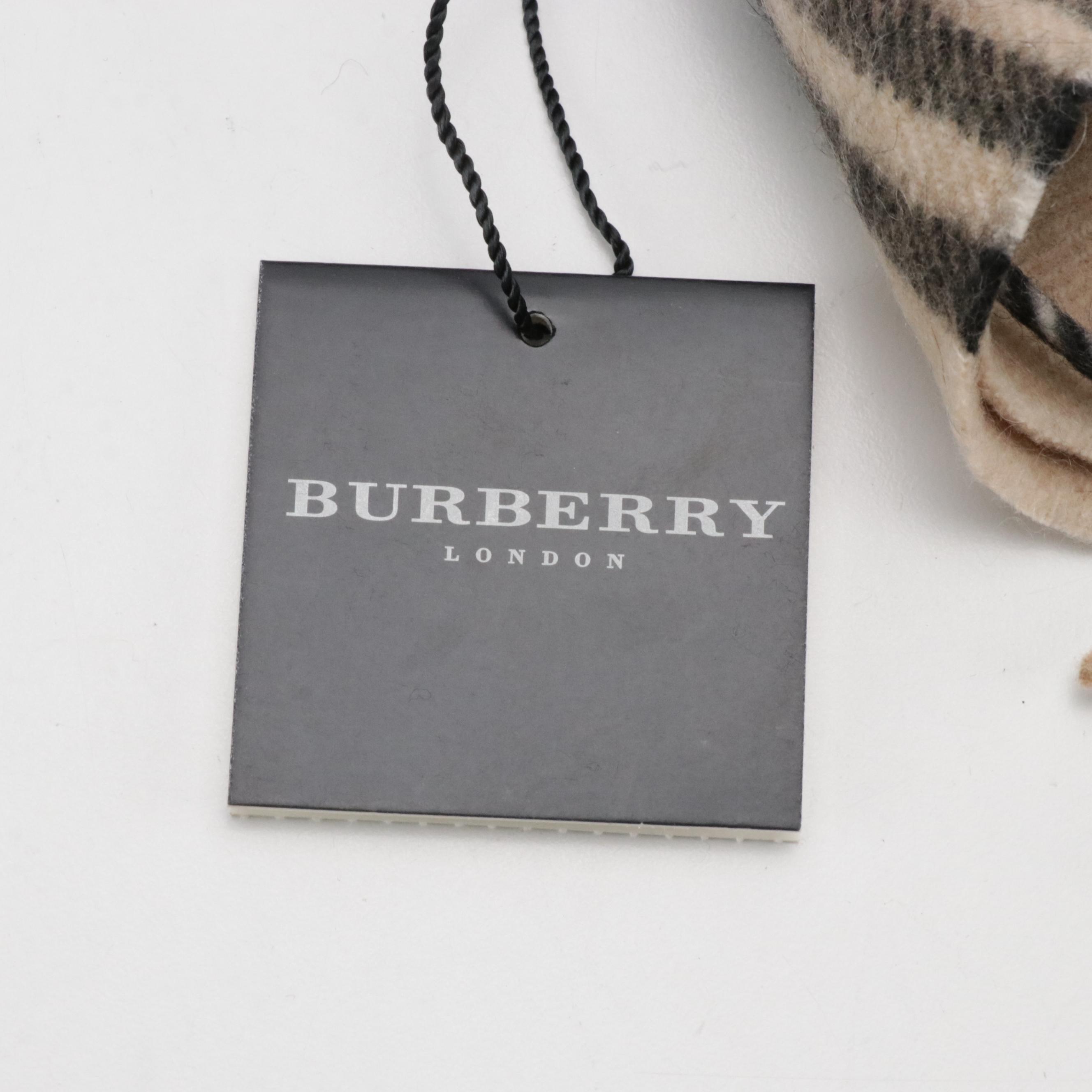 Burberry London House Check Cashmere Happy Scarf, With Tags