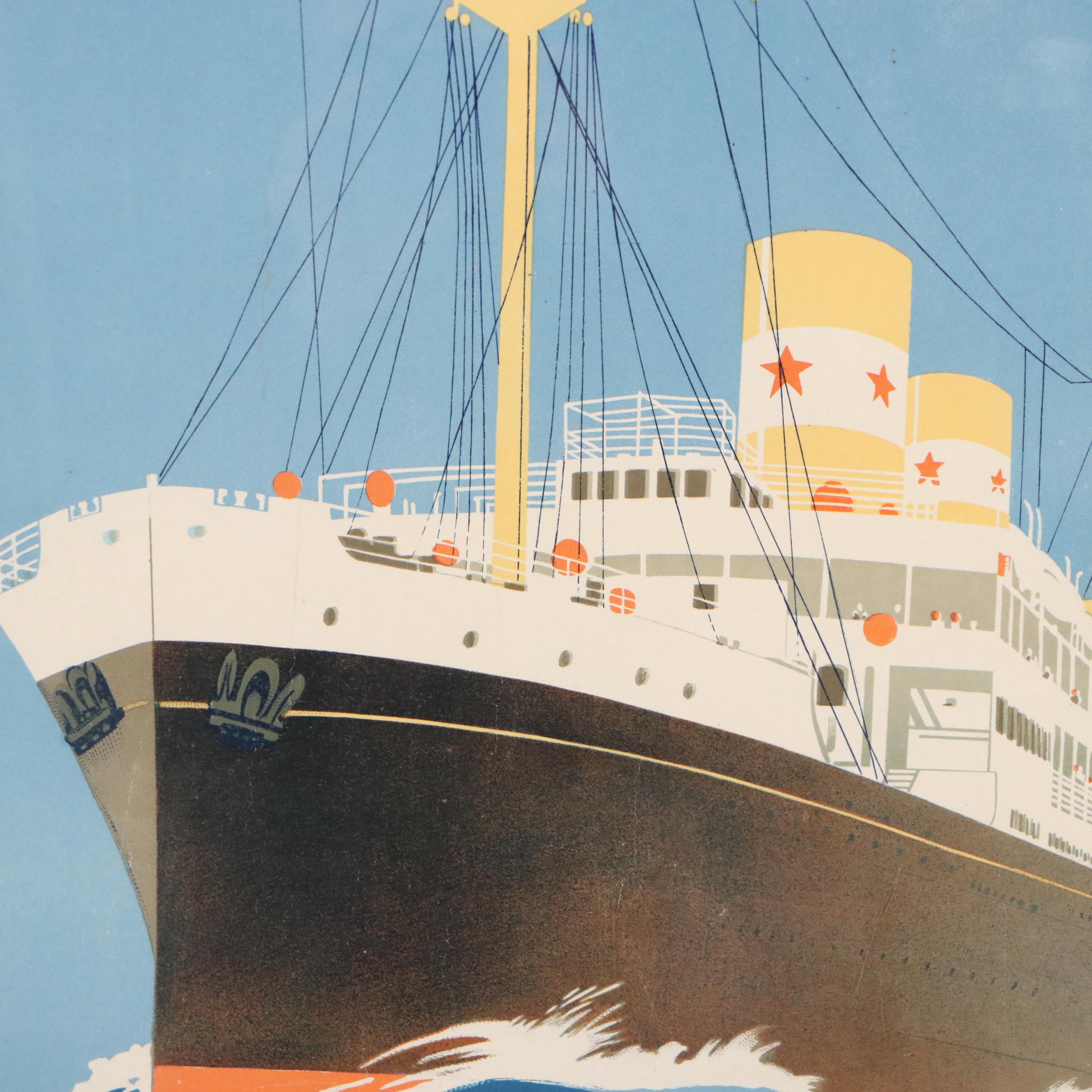 Chargeurs Réunis Advertisement Color Lithograph Poster After Georges Taboureau