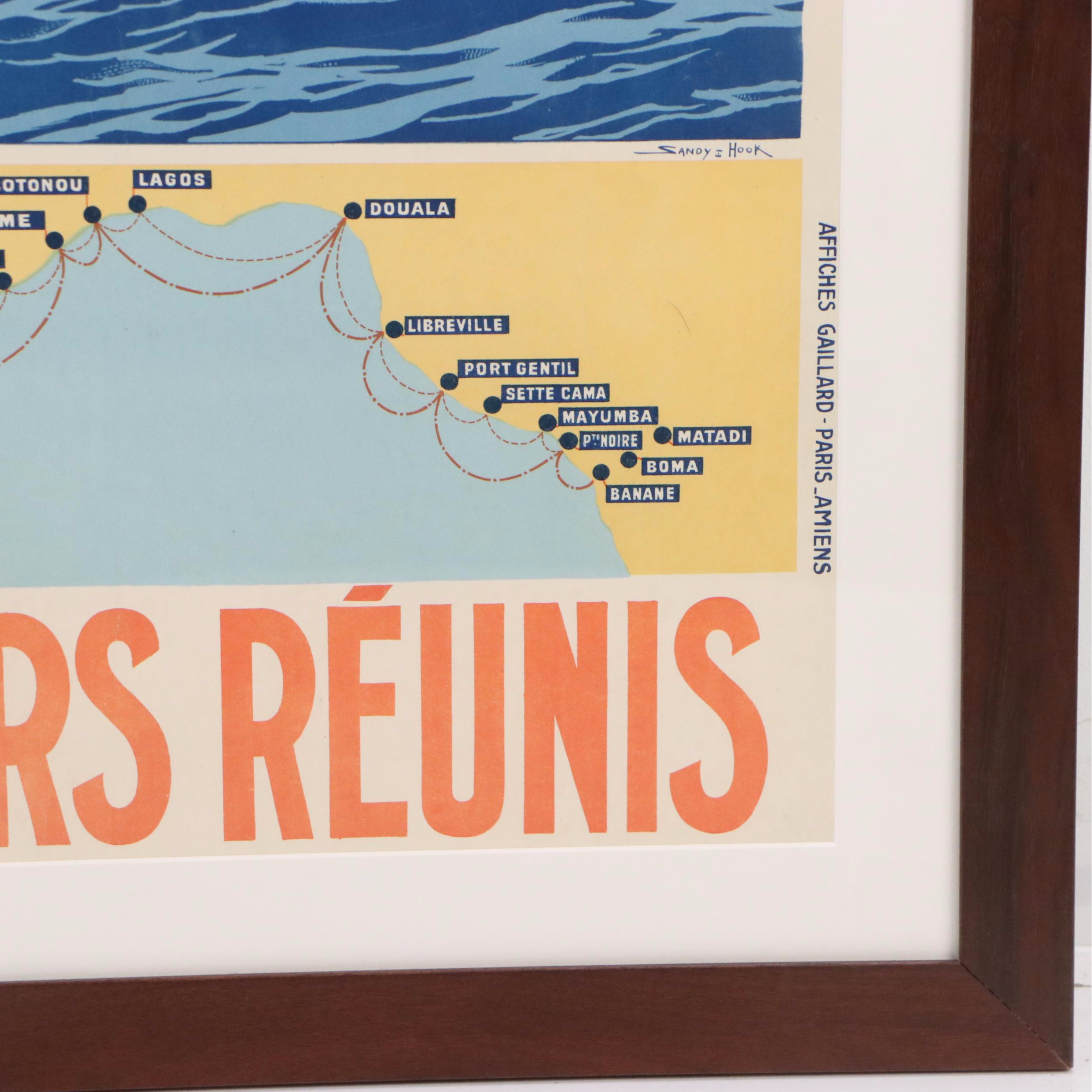Chargeurs Réunis Advertisement Color Lithograph Poster After Georges Taboureau