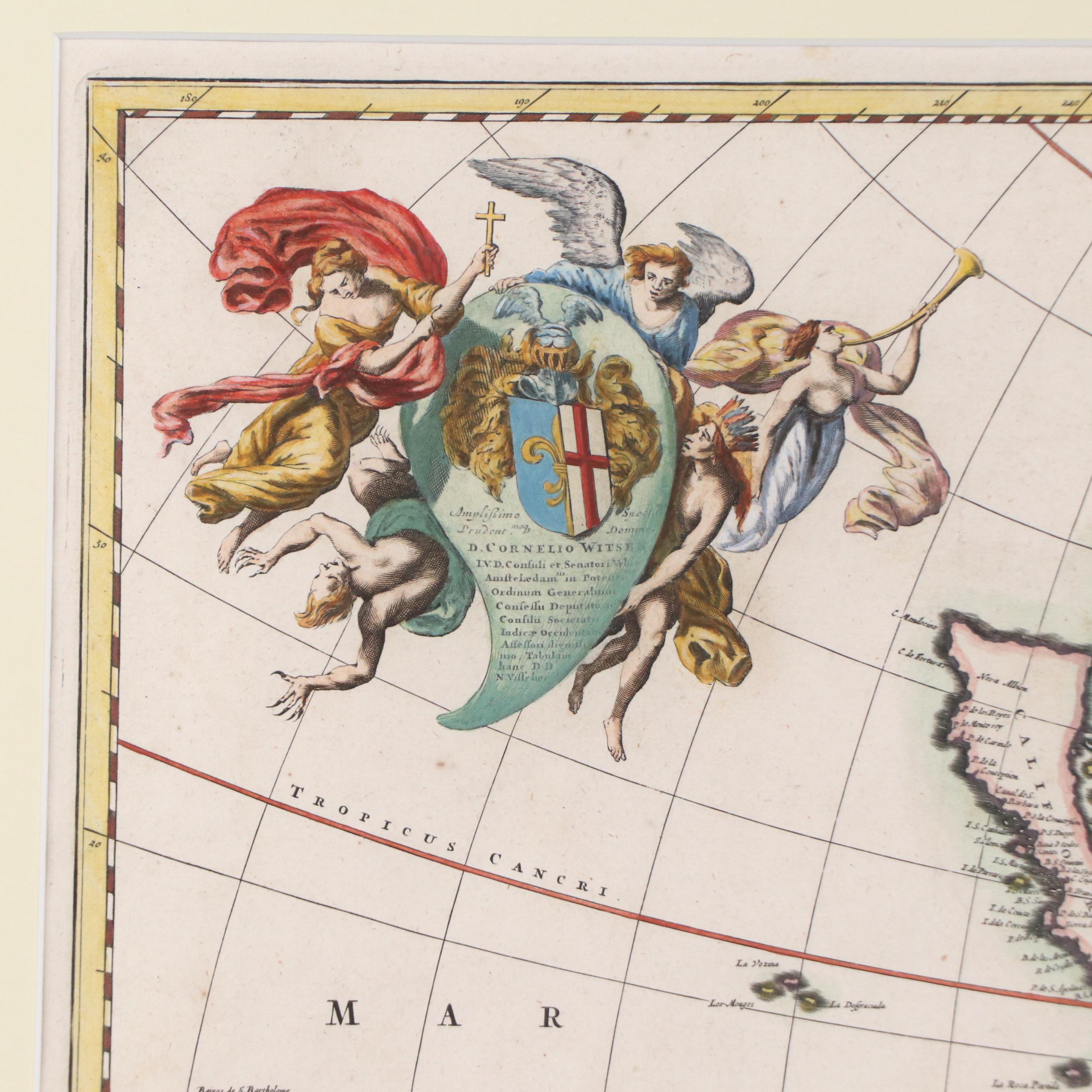 Nicolas Visscher Map Engraving "Novissima et Accuratissima Totius Americae"