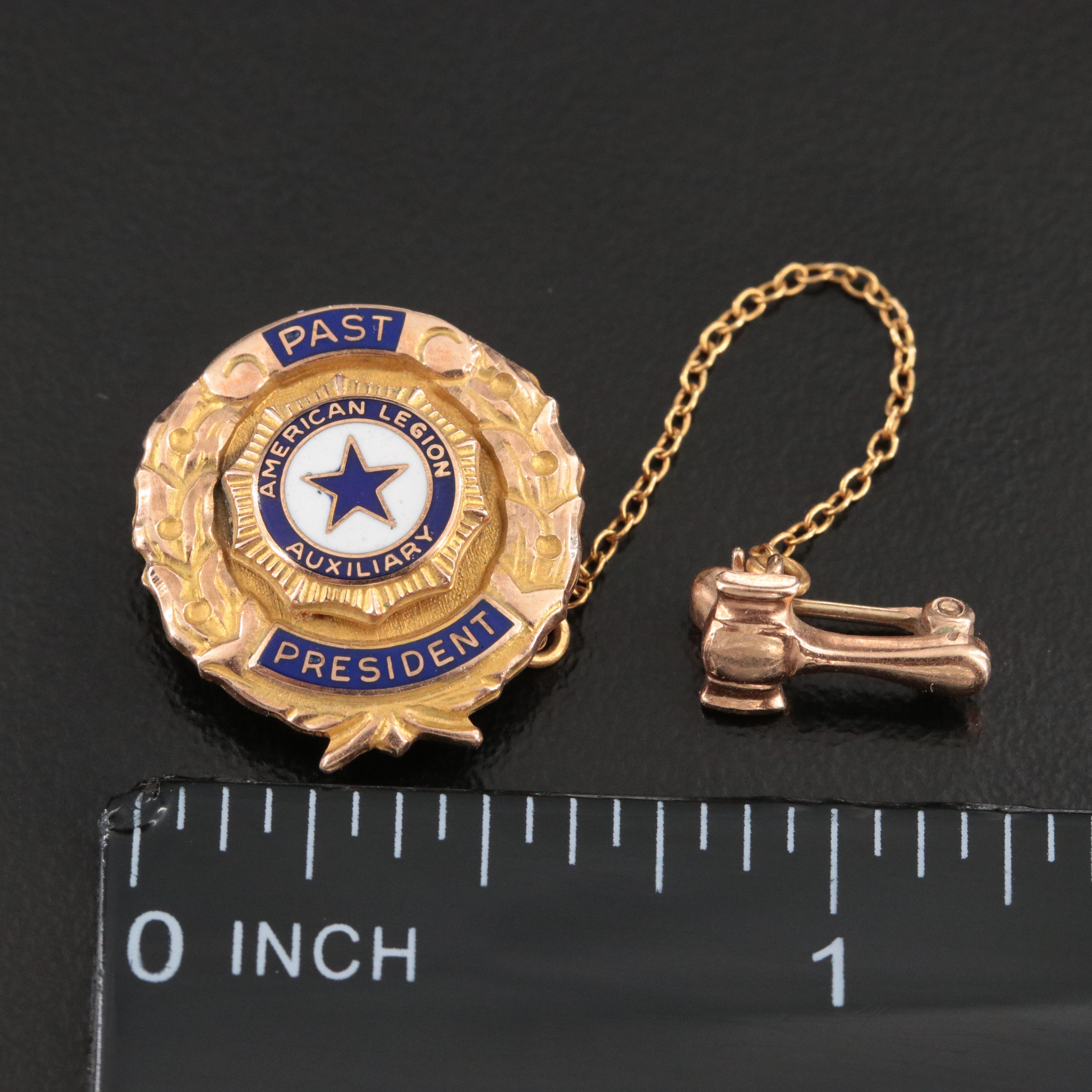 10K Enamel American Legion Auxiliary Past President Pin
