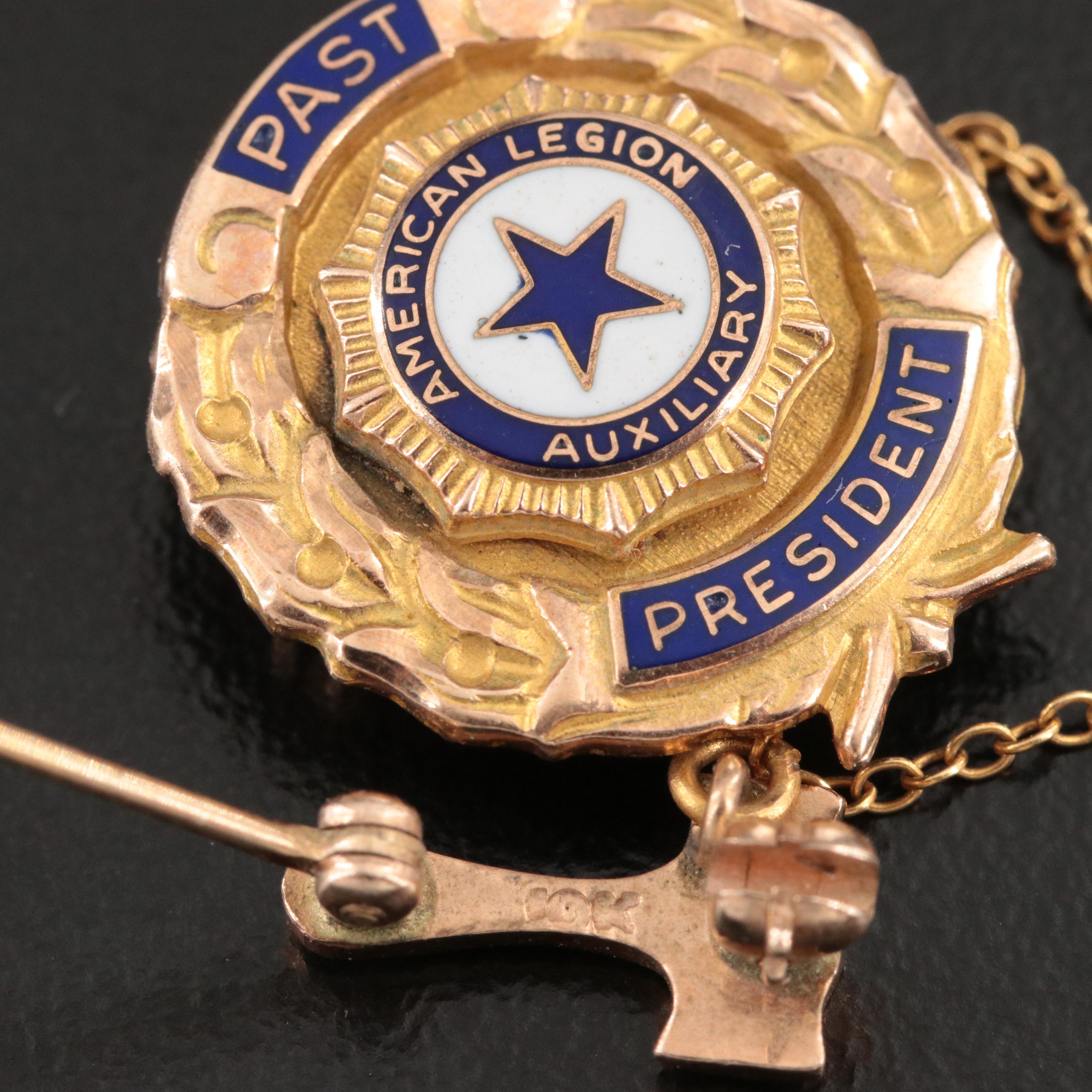 10K Enamel American Legion Auxiliary Past President Pin