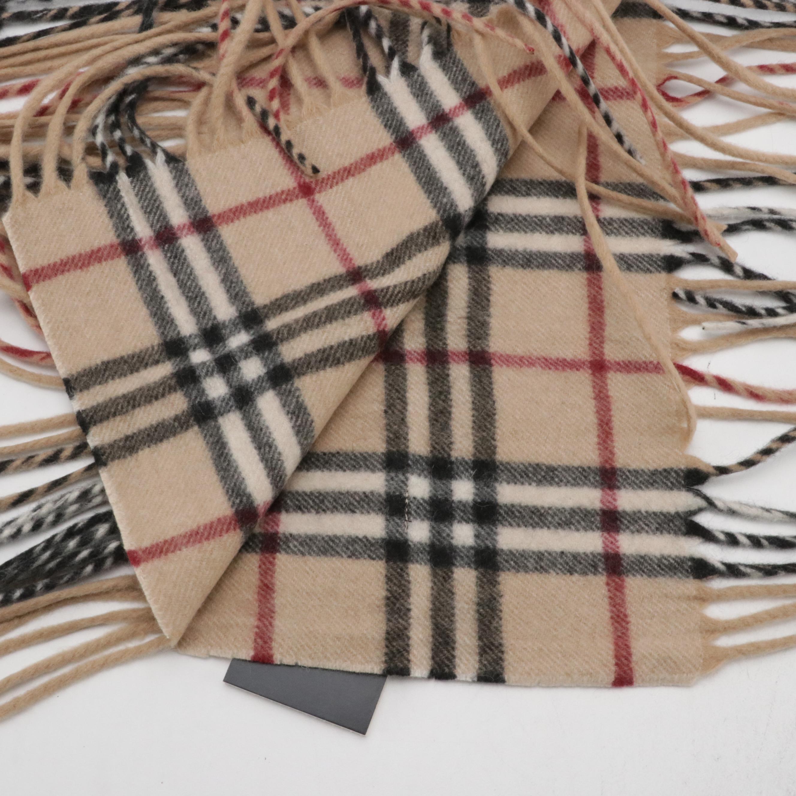 Burberry London House Check Cashmere Happy Scarf, With Tags