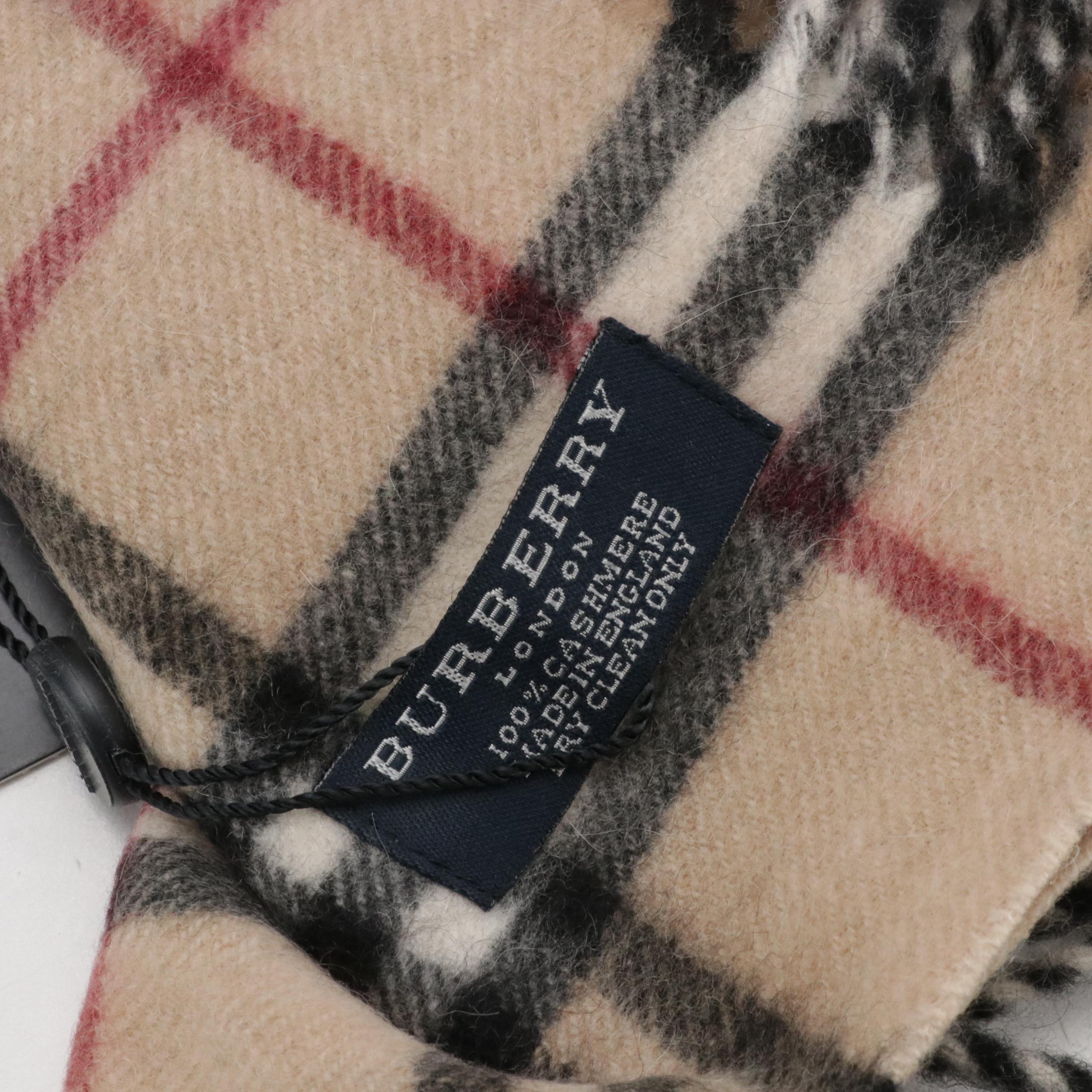 Burberry London House Check Cashmere Happy Scarf, With Tags