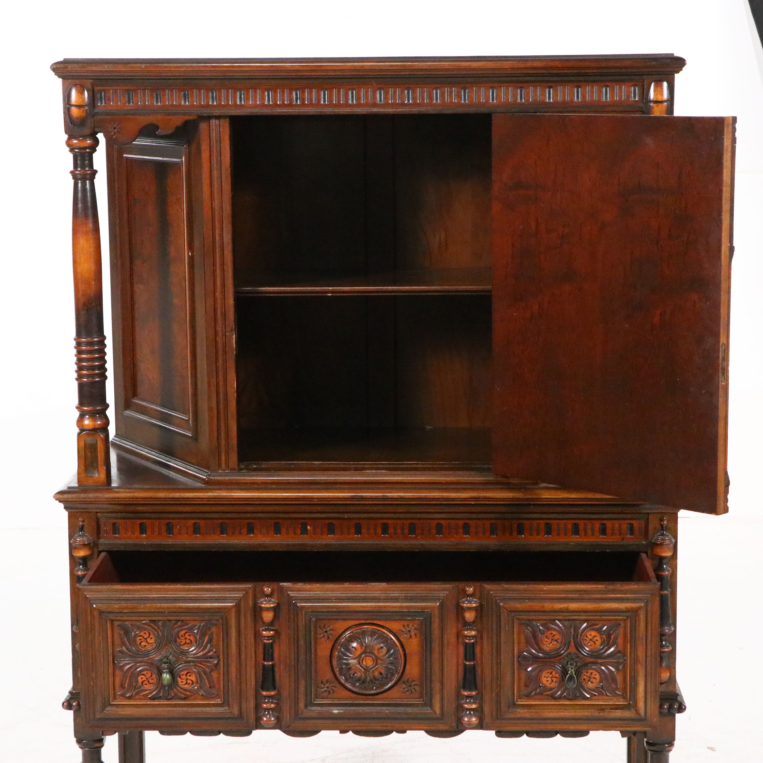 Berkey & Gay Tudor Style Court China Cabinet