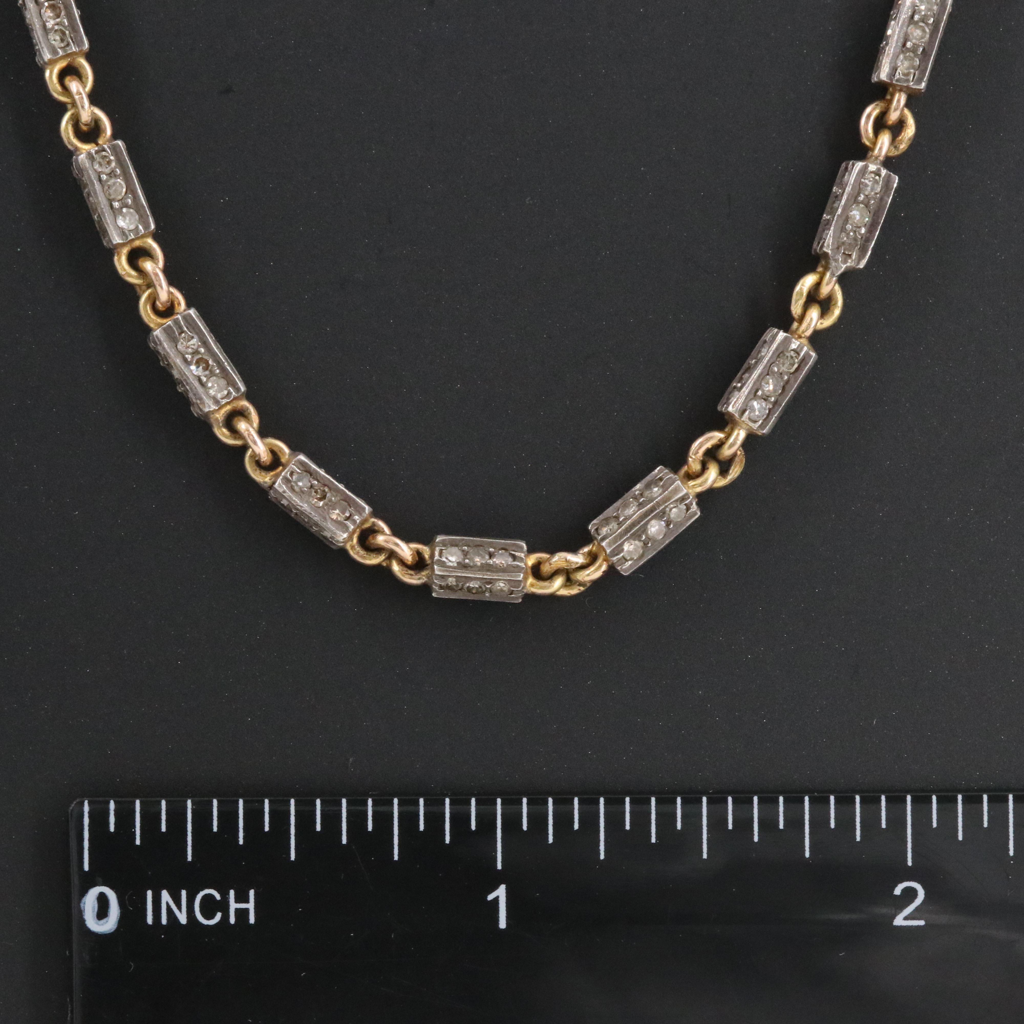 Sterling and 14K 5.58 CTW Diamond Link Necklace