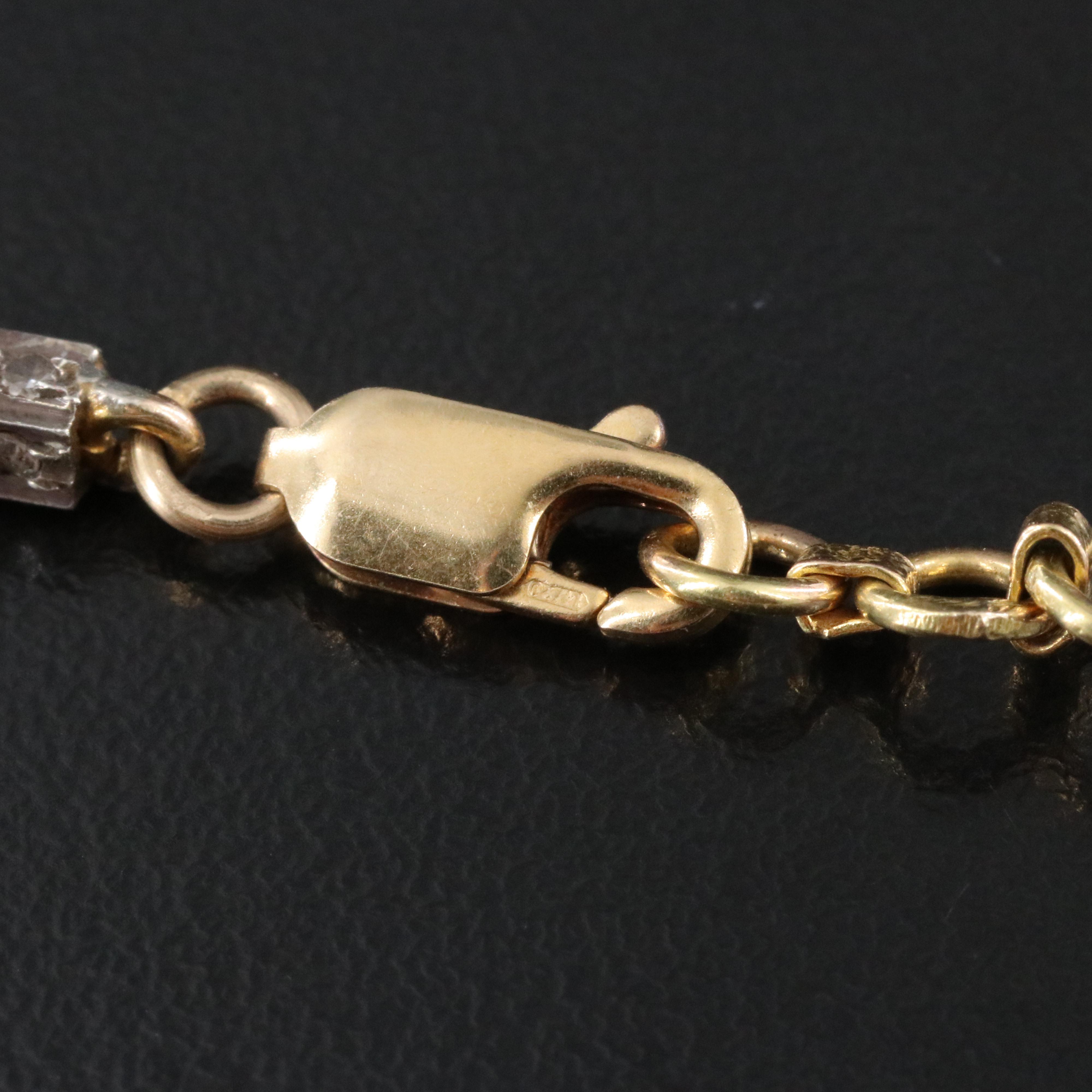 Sterling and 14K 5.58 CTW Diamond Link Necklace