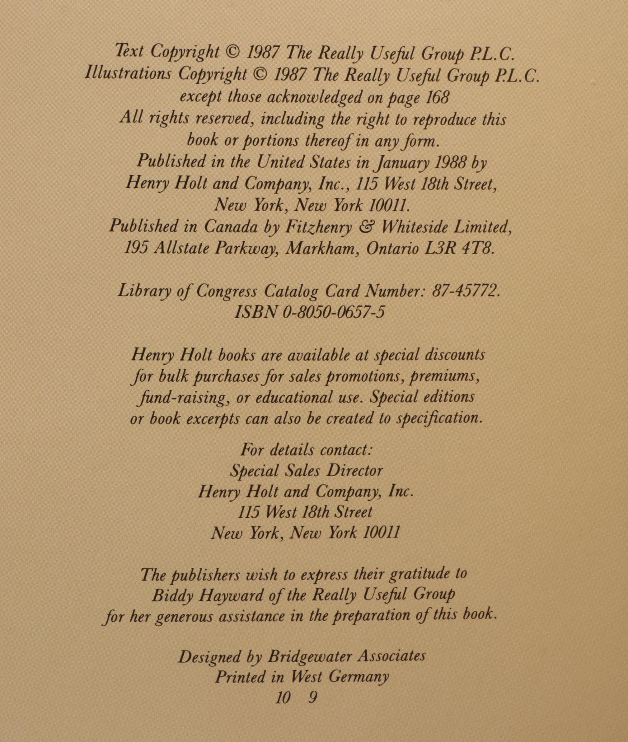 "The Complete Phantom of the Opera" by George Perry, 1987