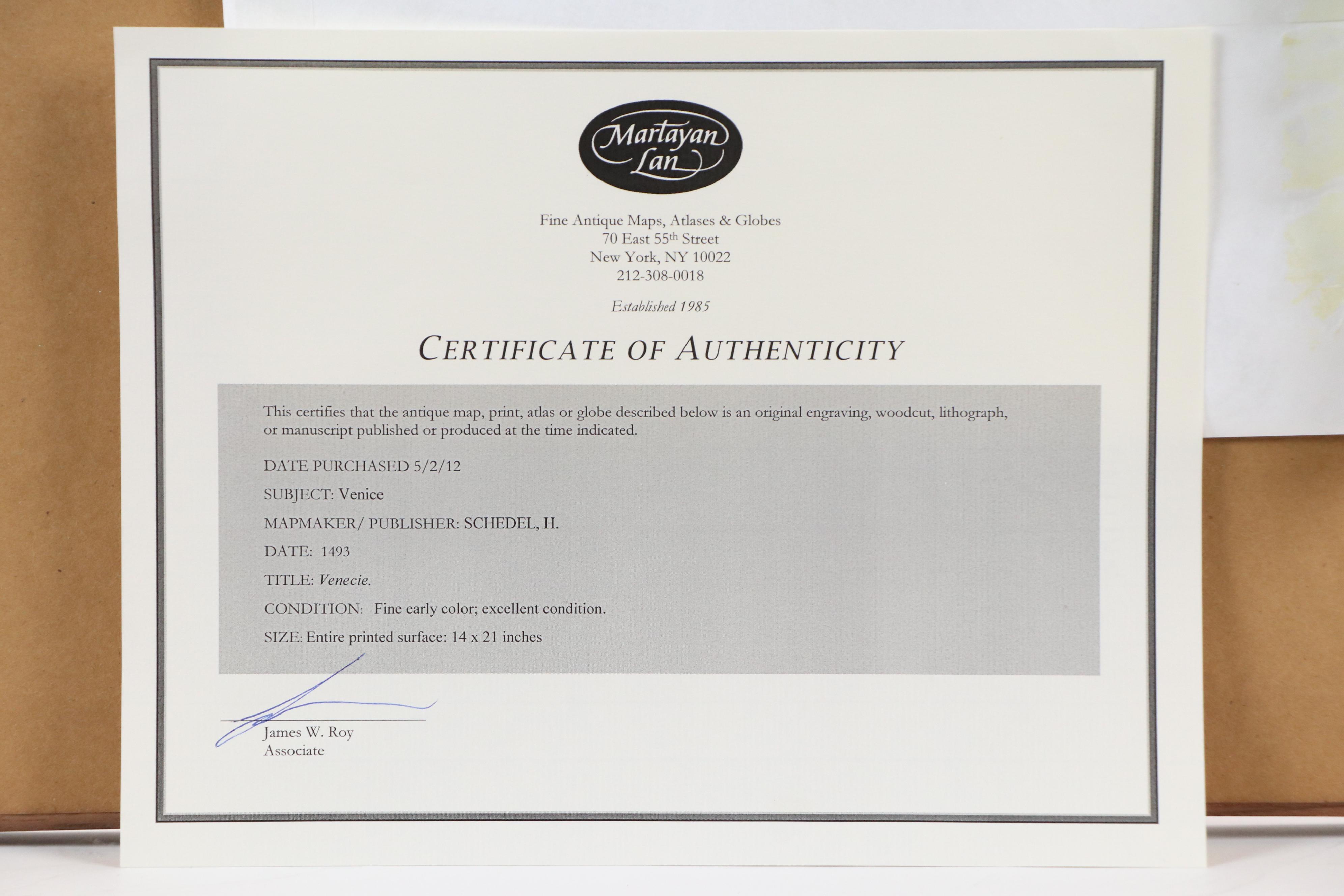 Hand-Colored Latin Manuscript from Hartmann Schedel's "Nuremberg Chronicle"