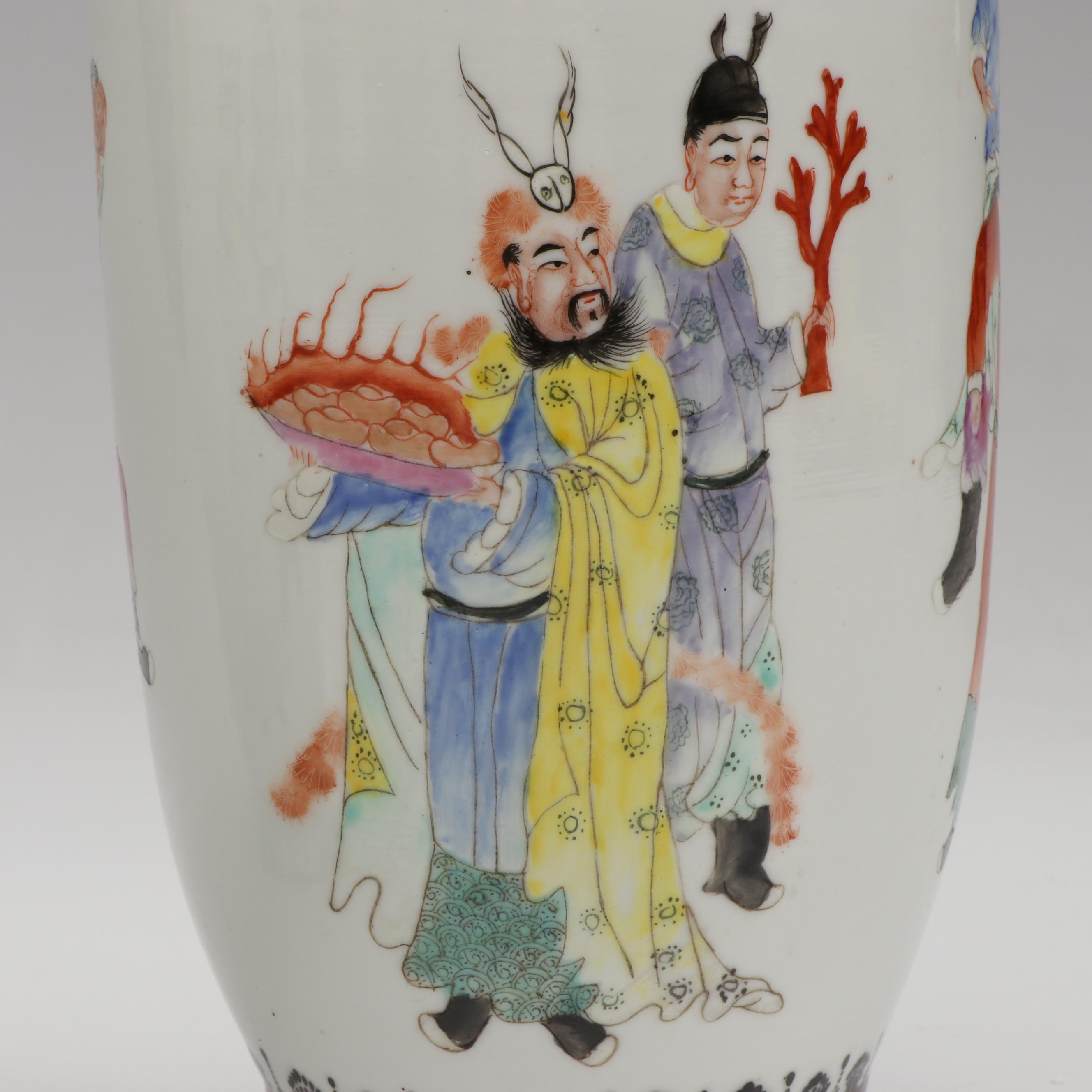 Chinese Republic Period Hand-Painted Porcelain Vases