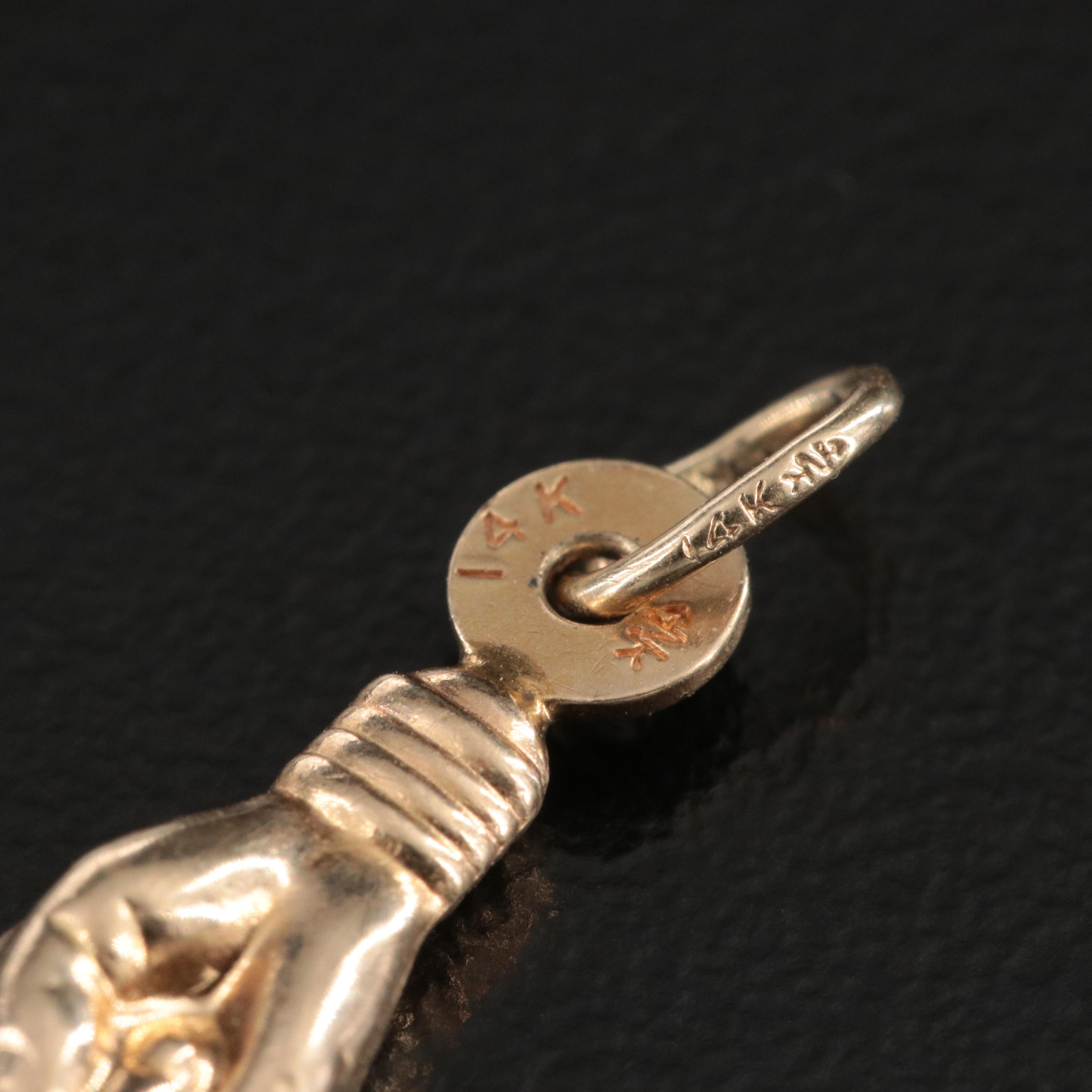 14K Cornuto Charm