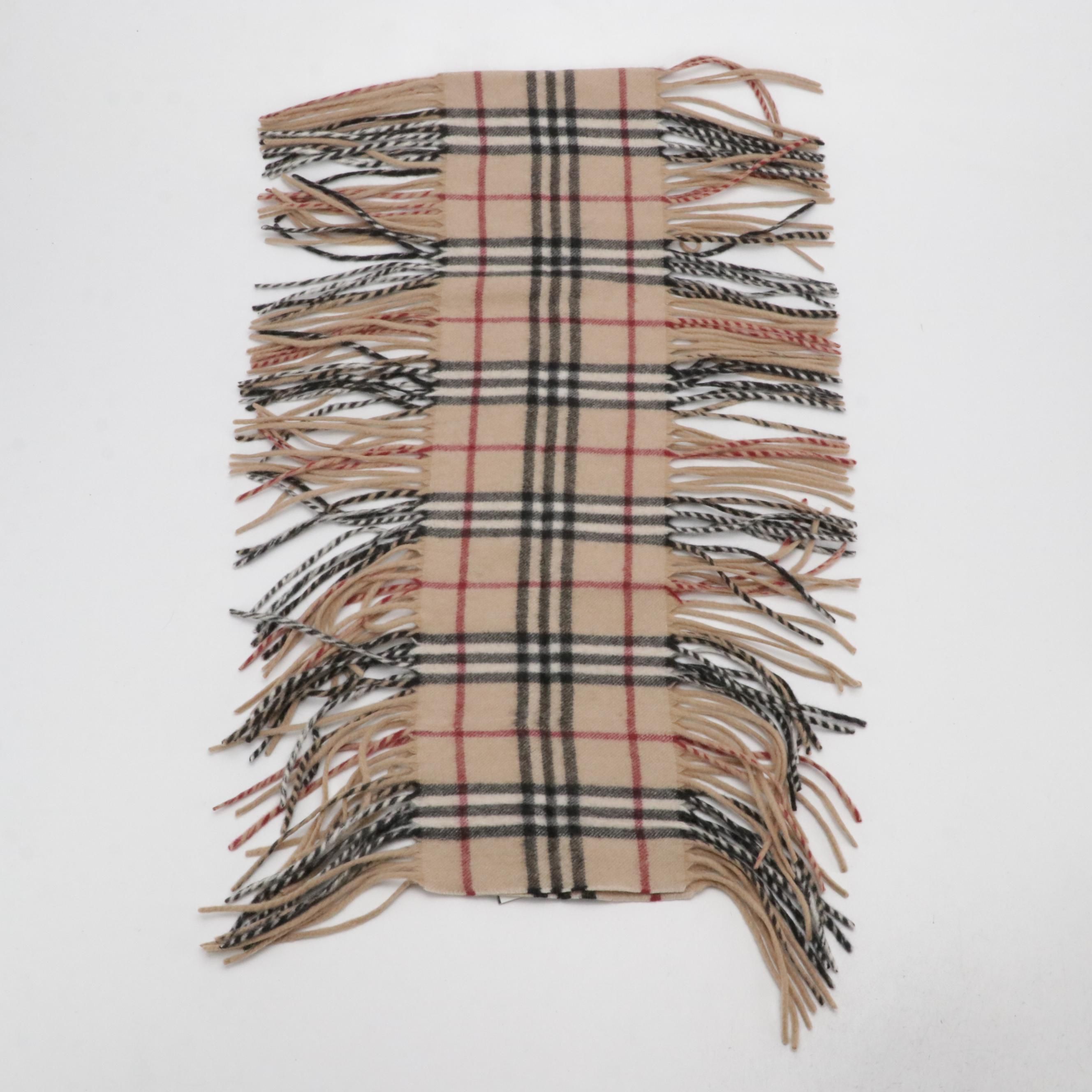 Burberry London House Check Cashmere Happy Scarf, With Tags