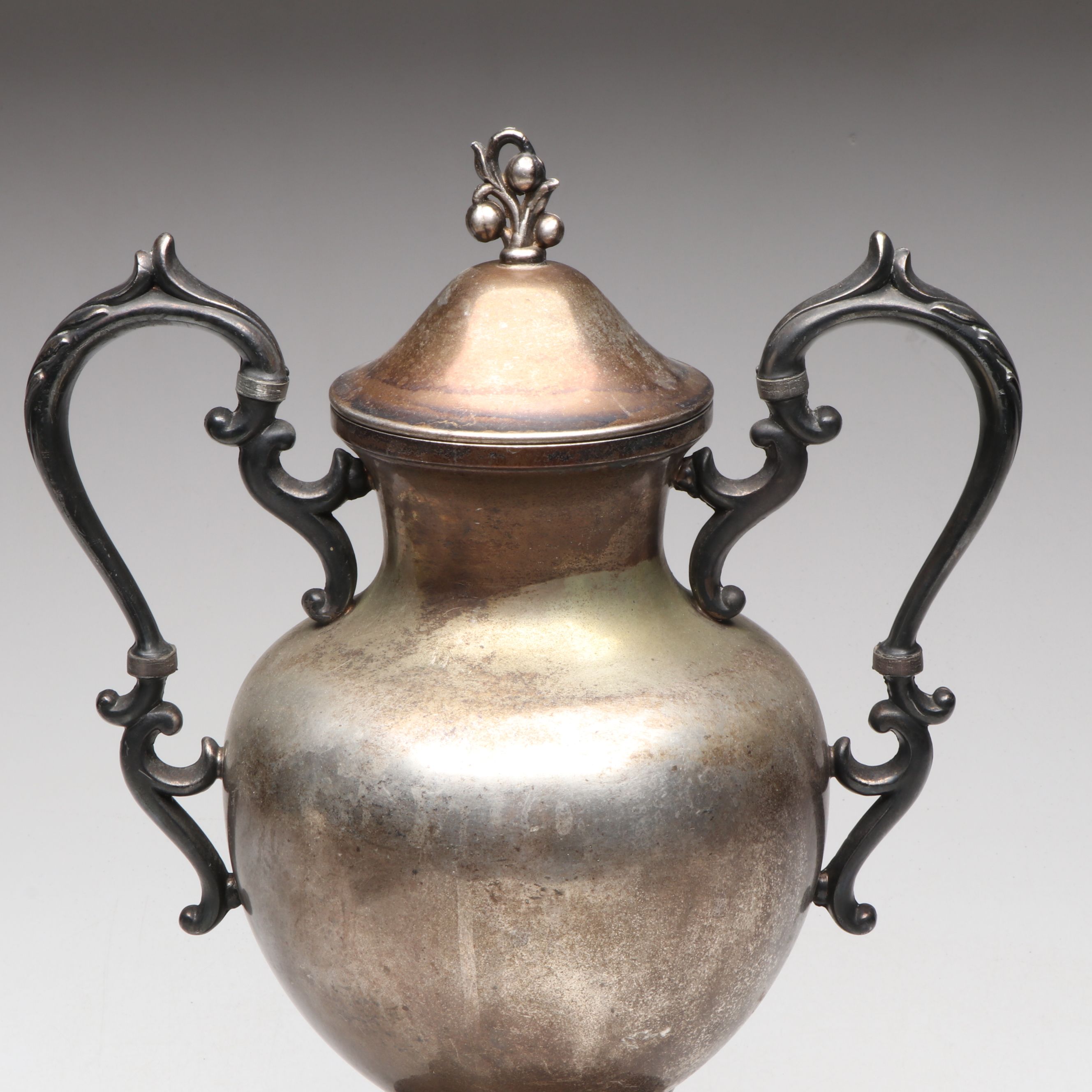 Silver Plated Copper Birmingham Coffee Urn with More Silver Plate Serveware