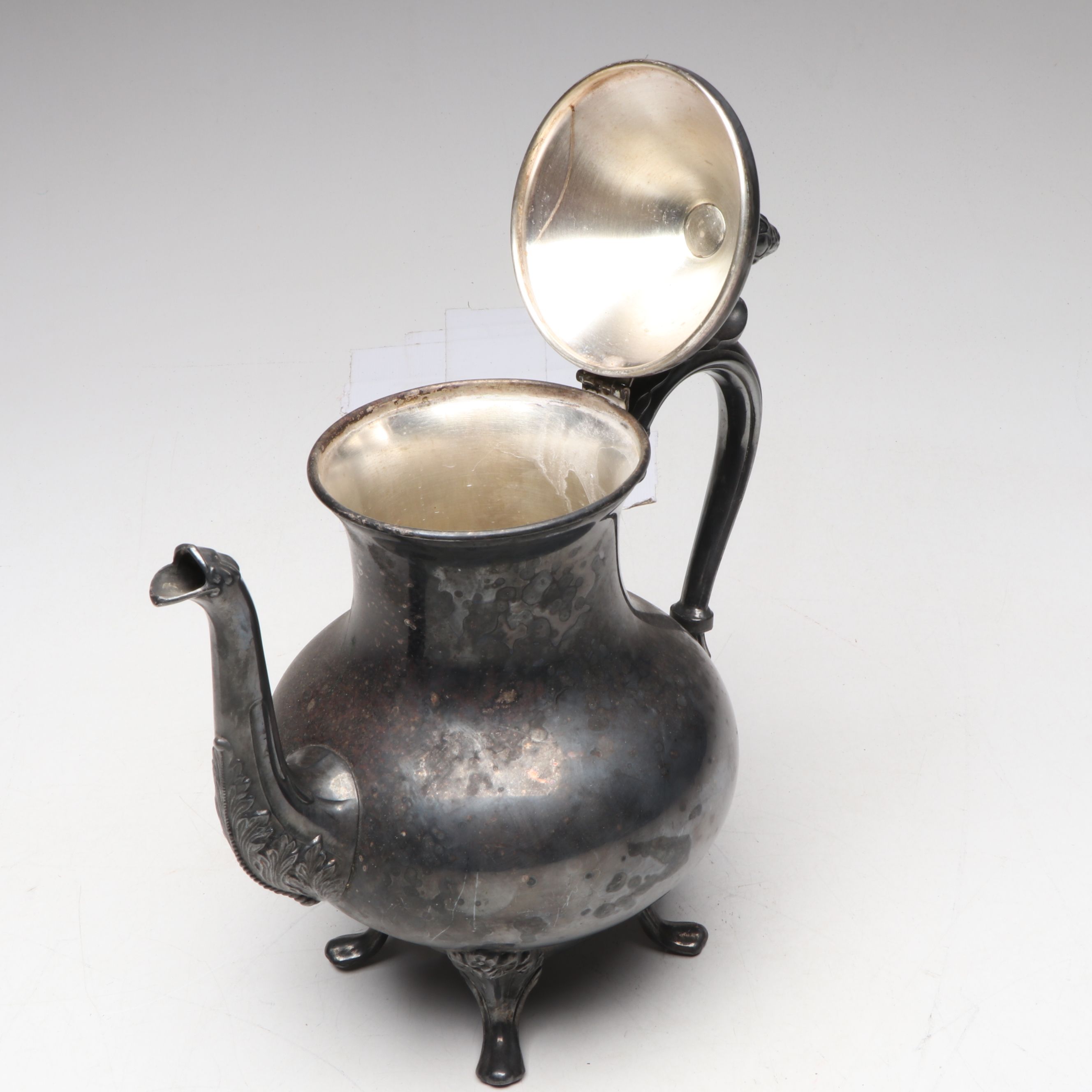 Silver Plated Copper Birmingham Coffee Urn with More Silver Plate Serveware