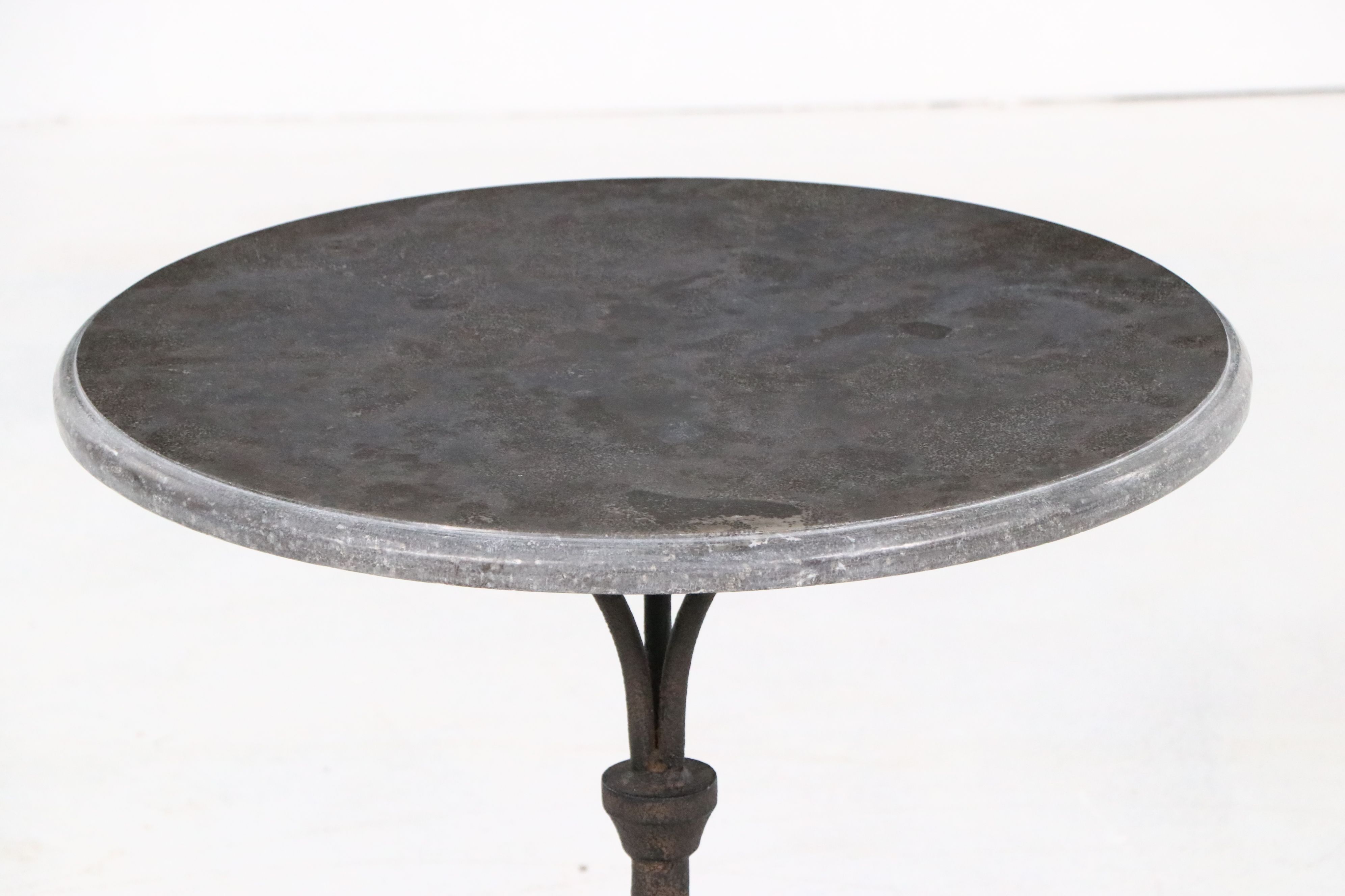 Arhaus French Style Stone and Iron Drinks Table