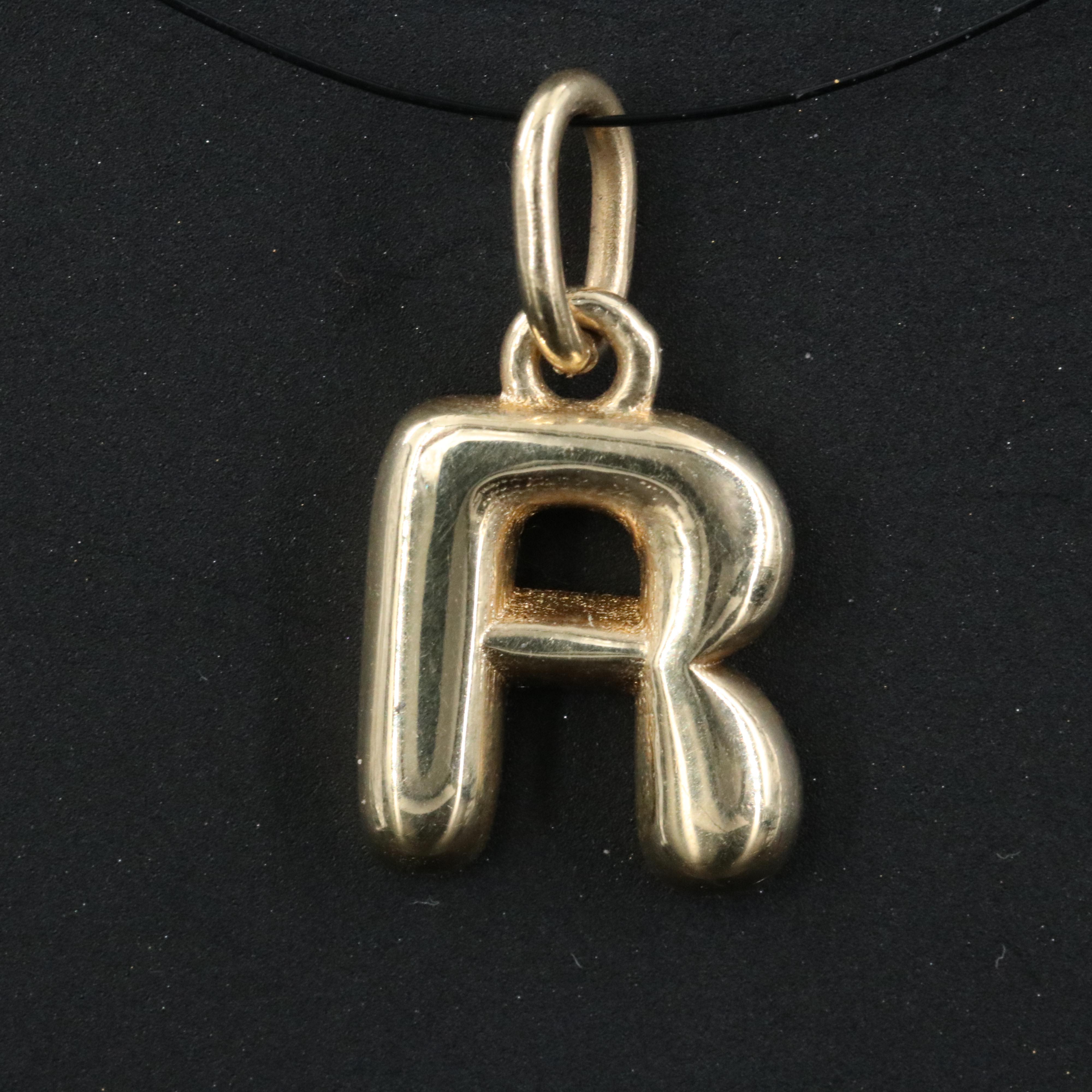 14K "R" Initial Pendant
