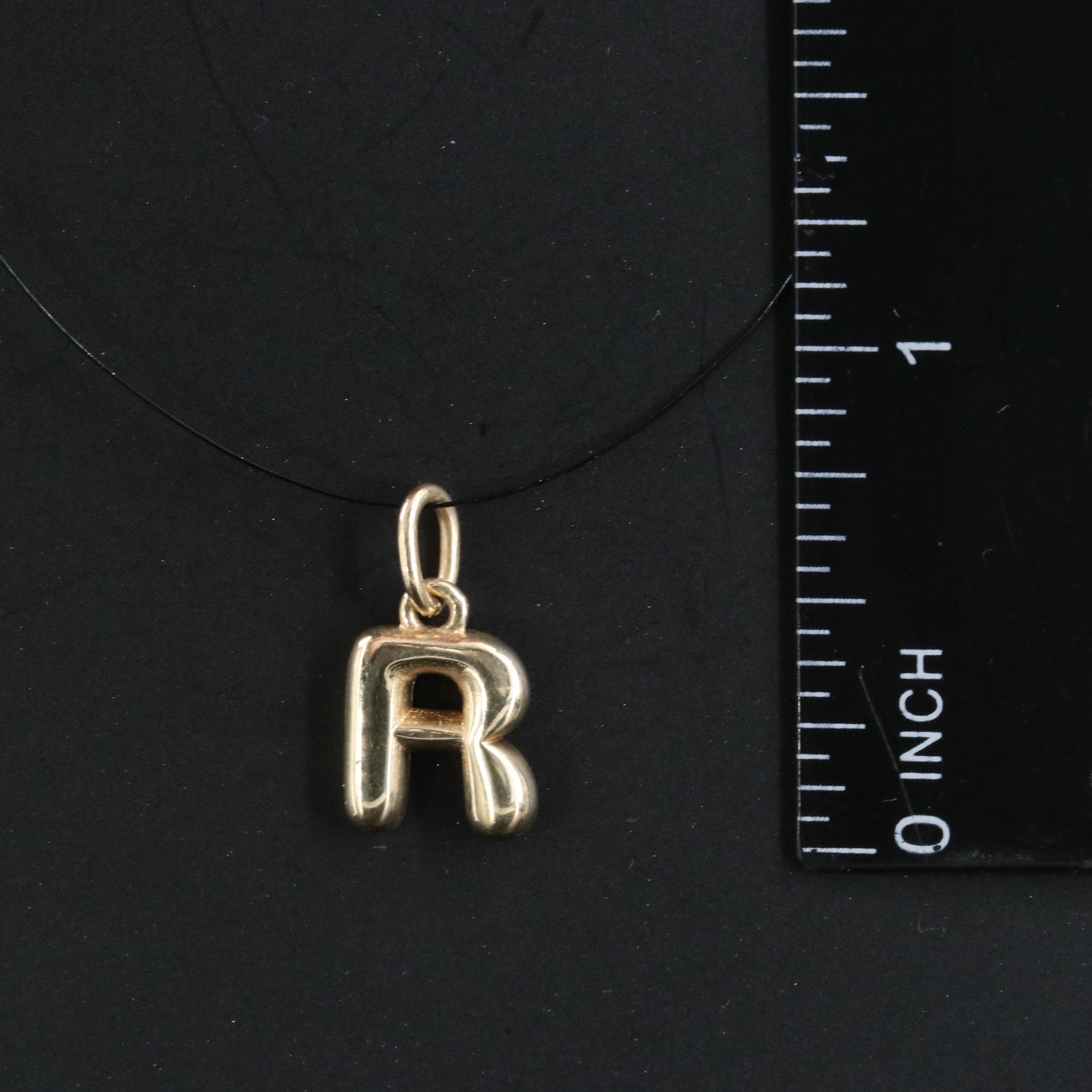 14K "R" Initial Pendant