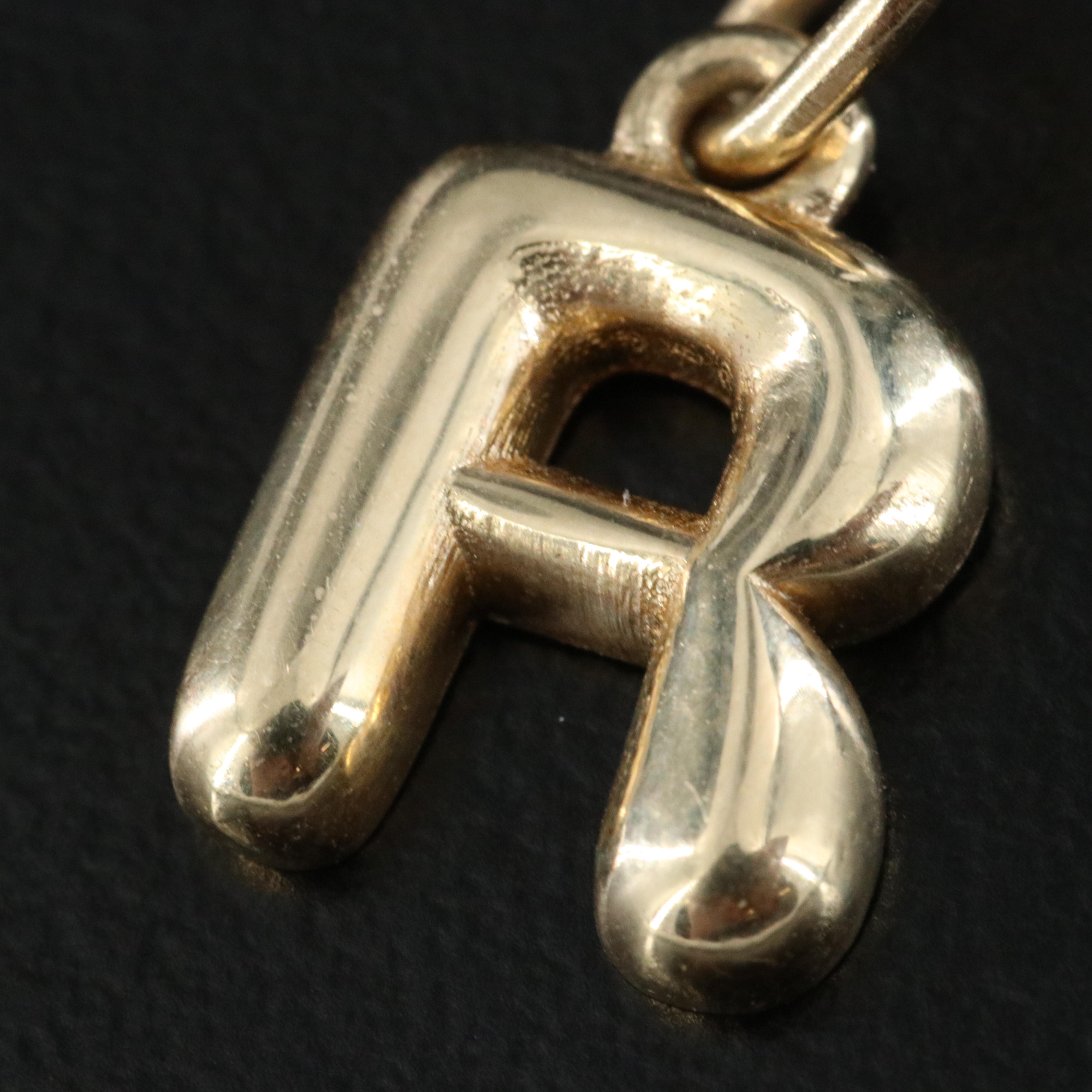14K "R" Initial Pendant